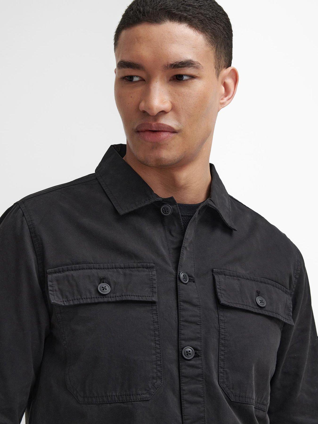 Image 4 of 6 of Barbour International Arlo Button Pocket Overshirt - Black