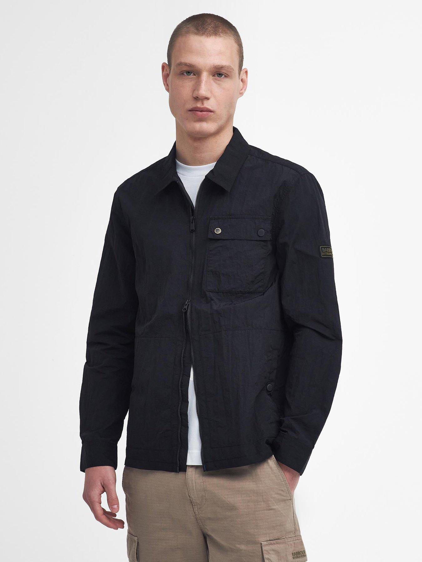 barbour-international-inline-nylon-zip-pocket-overshirt-blackfront