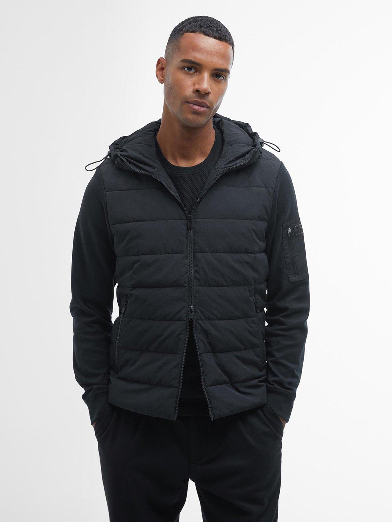 Image 1 of 6 of Barbour International Stanley Quilted Hooded Hybrid Jacket - Black