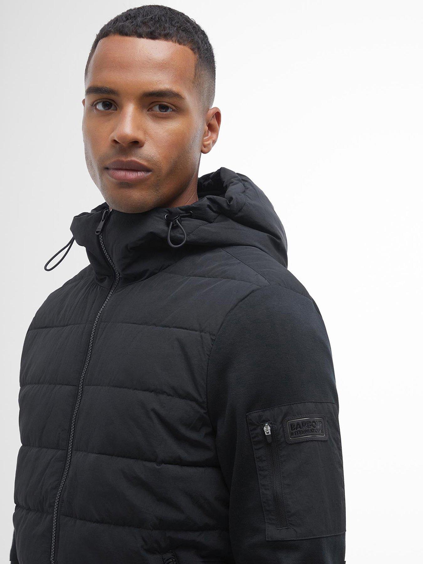 Image 4 of 6 of Barbour International Stanley Quilted Hooded Hybrid Jacket - Black