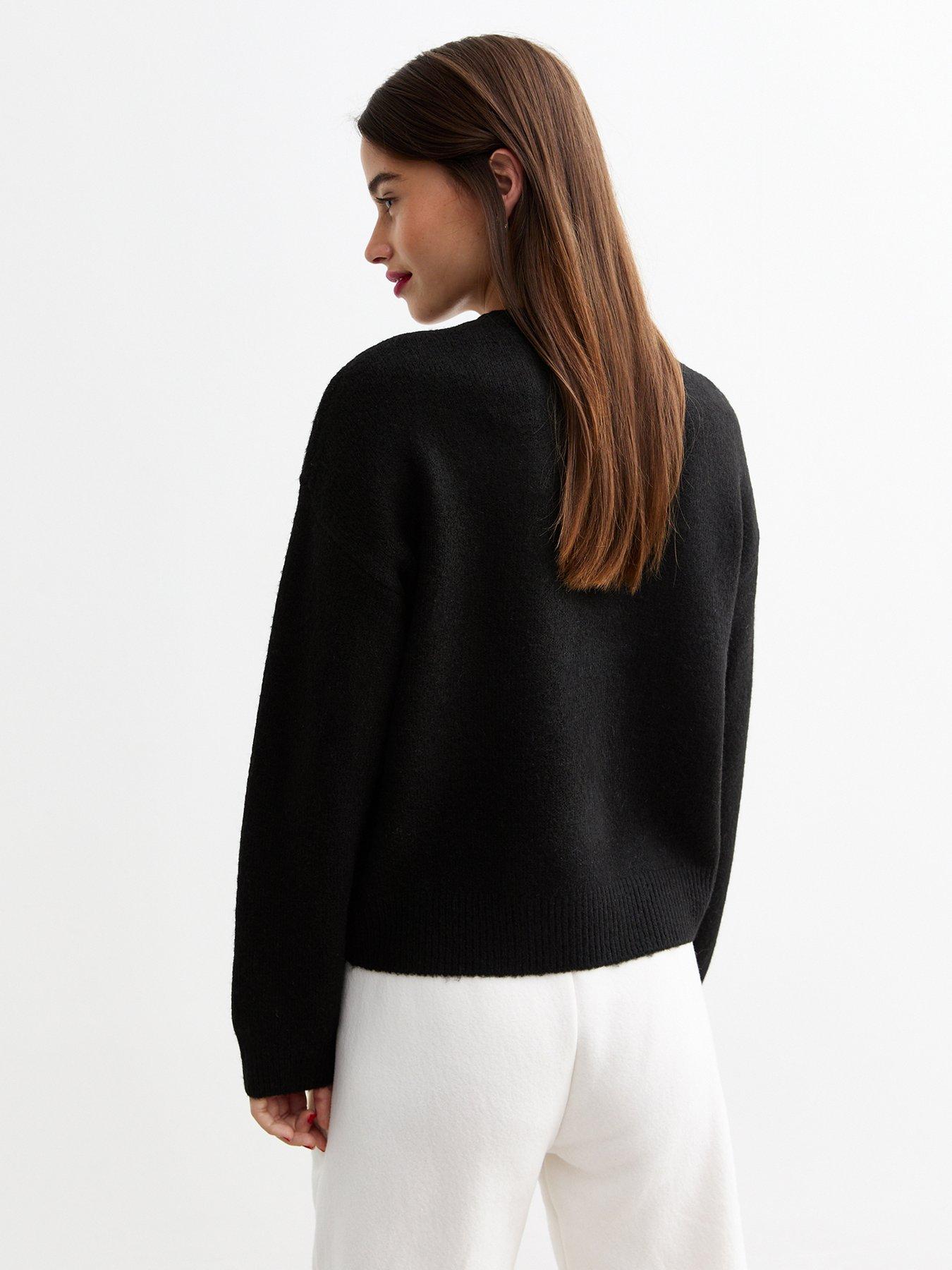 new-look-black-christmas-soft-knit-festive-sparkle-jumper-multistillFront