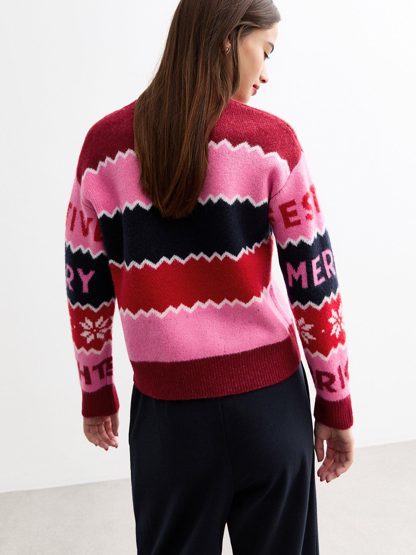 new-look-pink-christmas-soft-knit-patterned-jumper-multistillFront