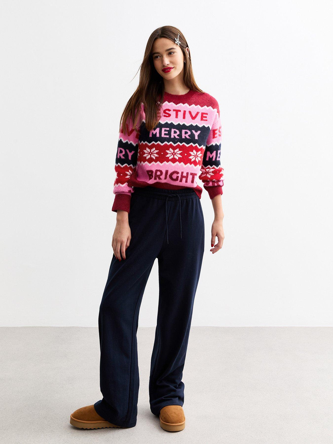 new-look-pink-christmas-soft-knit-patterned-jumper-multiback