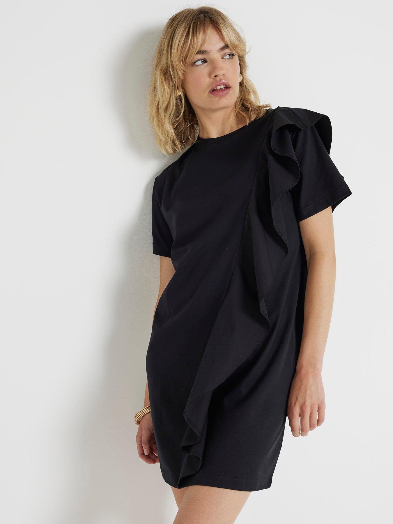 river-island-hybrid-frill-detail-mini-dress-blackstillFront