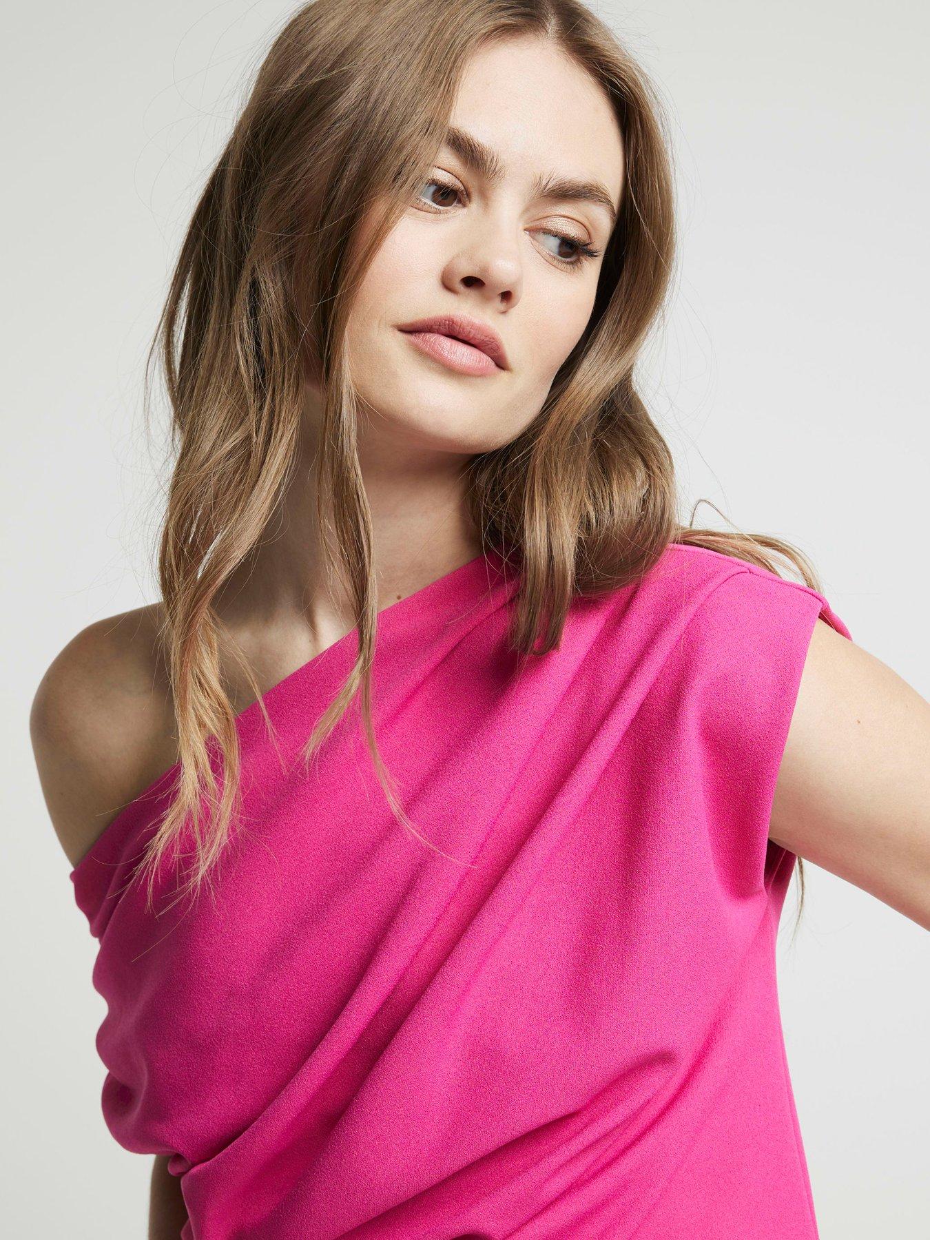 river-island-drape-top-bright-pinkoutfit