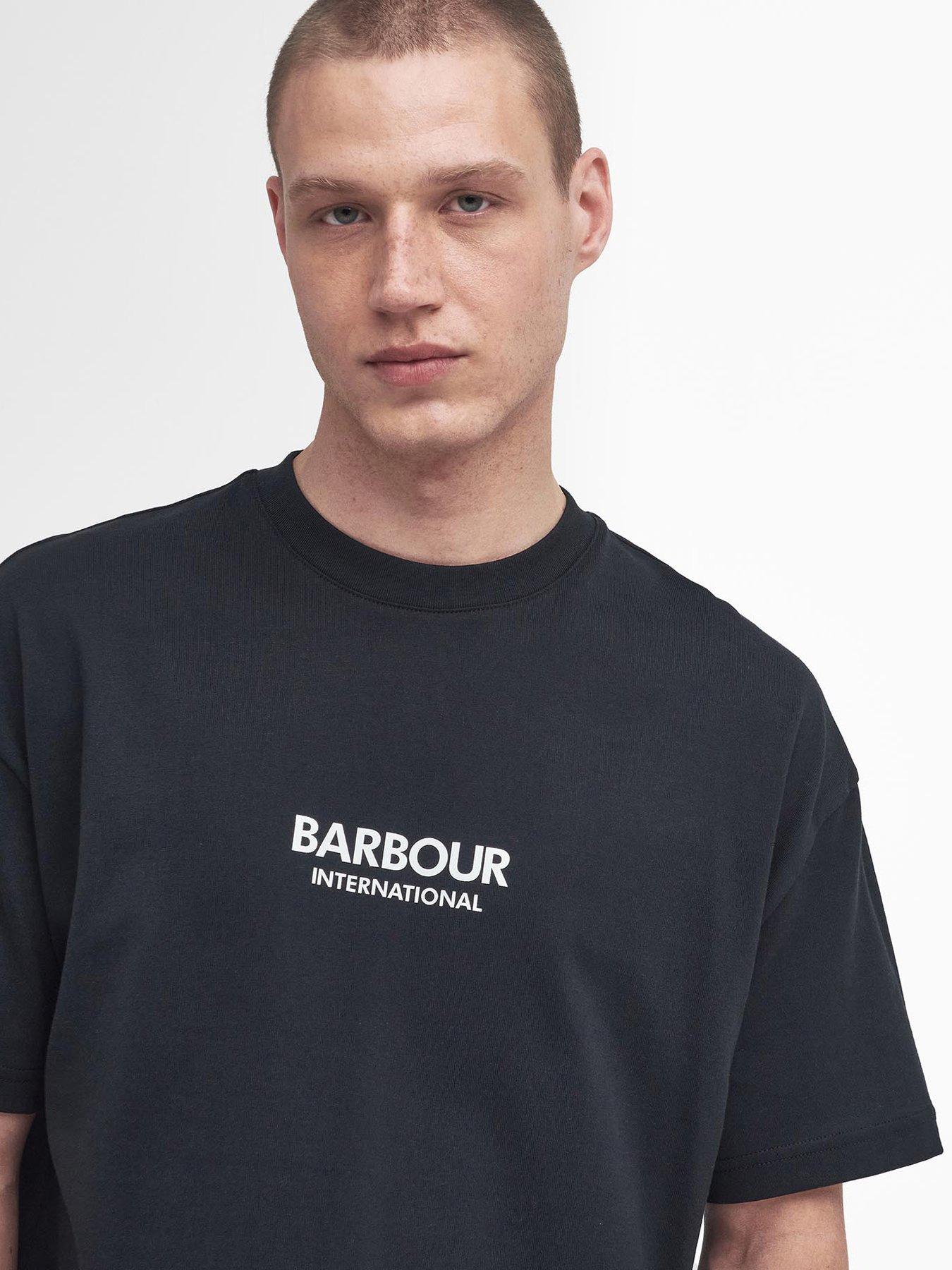 Image 4 of 5 of Barbour International Logo Oversized Formula Short Sleeve T-shirt - Black