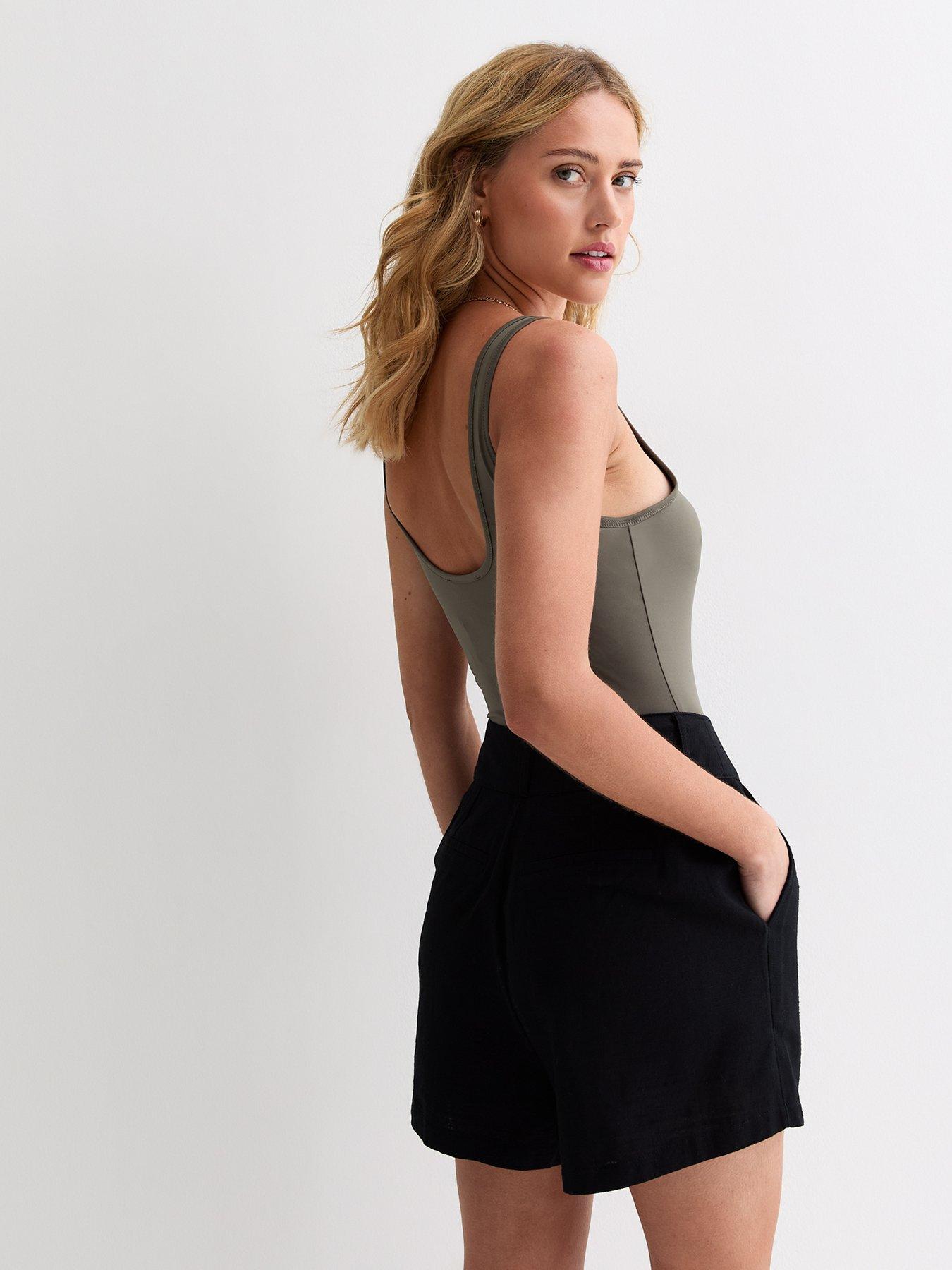 new-look-khaki-stretch-sleeveless-scoop-neck-bodysuitstillFront