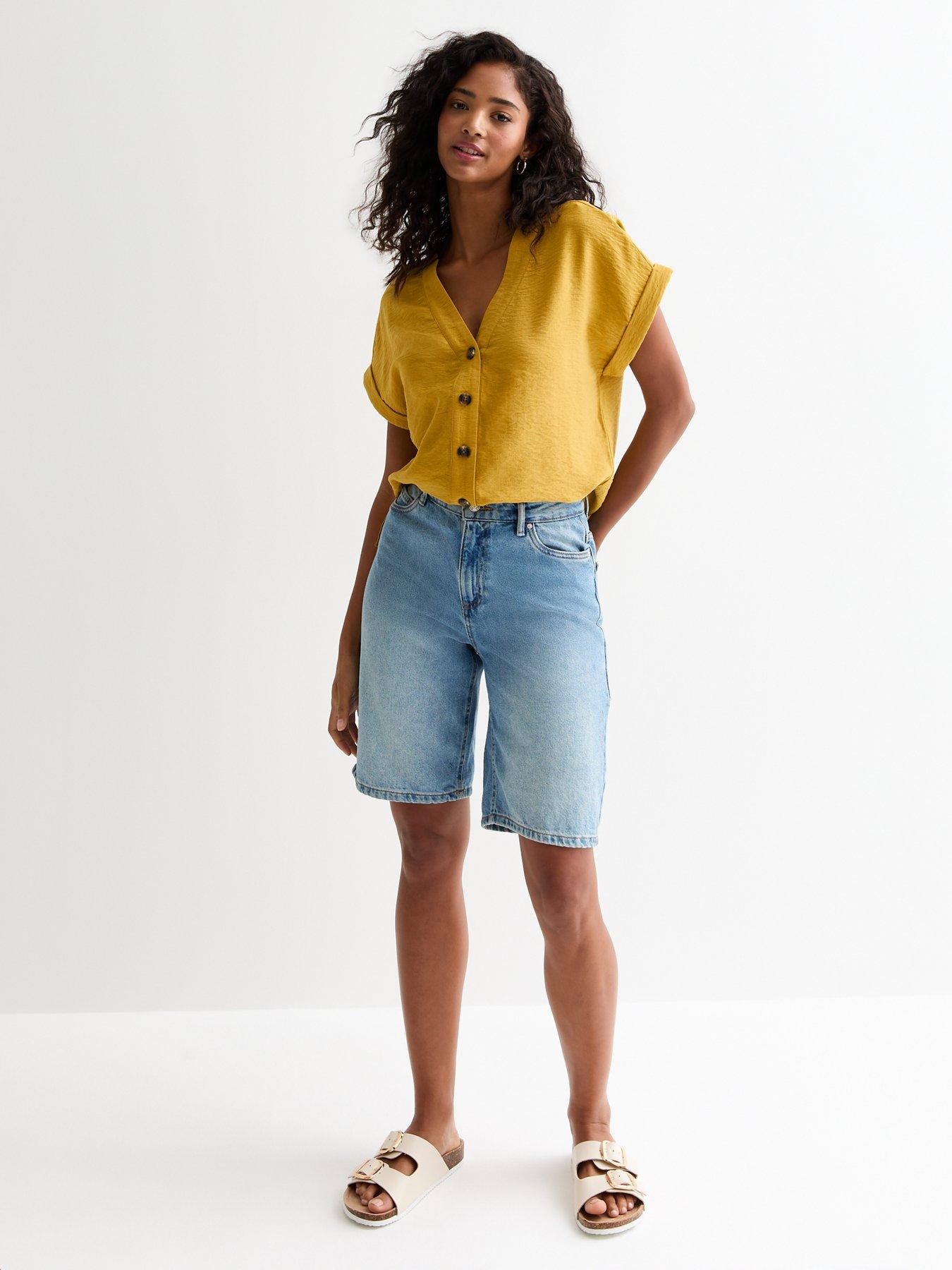 new-look-yellow-button-front-blouse