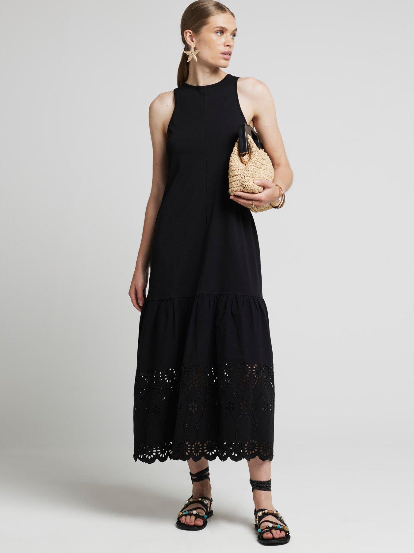 river-island-broderie-hem-midi-dress-black