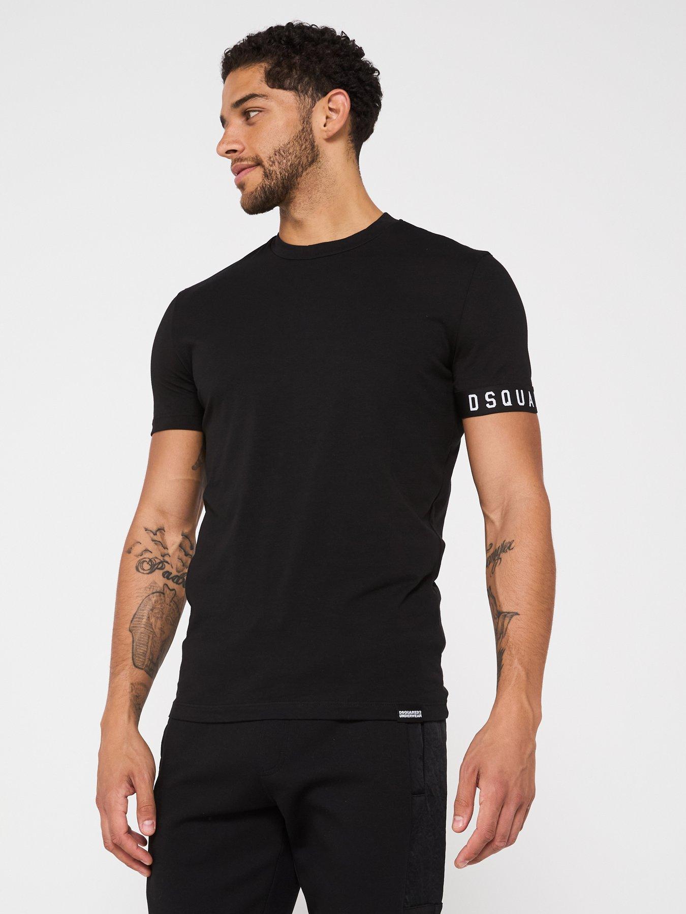 undefined Dsquared2 Loungewear Sleeve Band Logo Crew T-shirt - Black