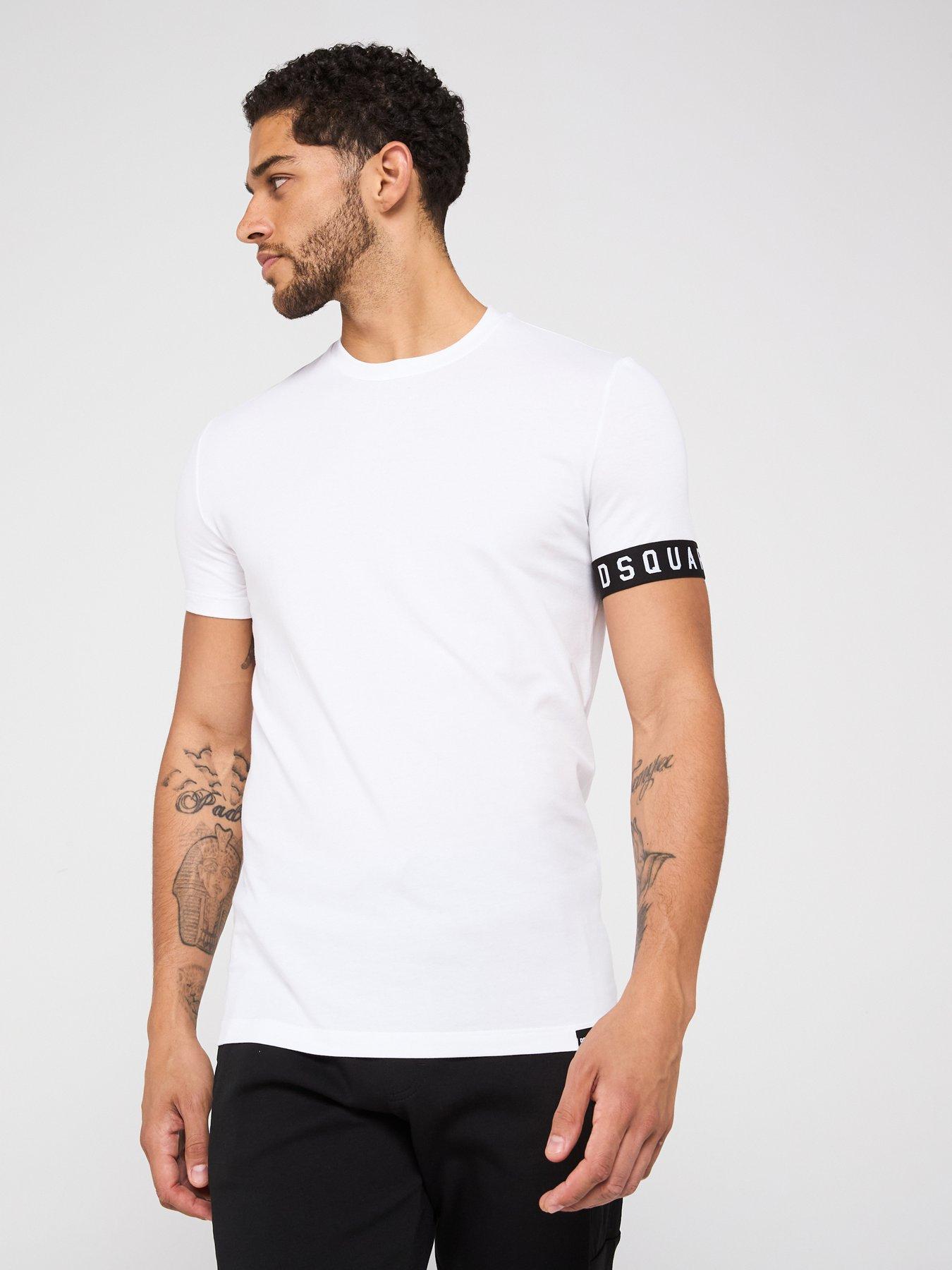 undefined Dsquared2 Loungewear Sleeve Band Logo Crew T-shirt - White