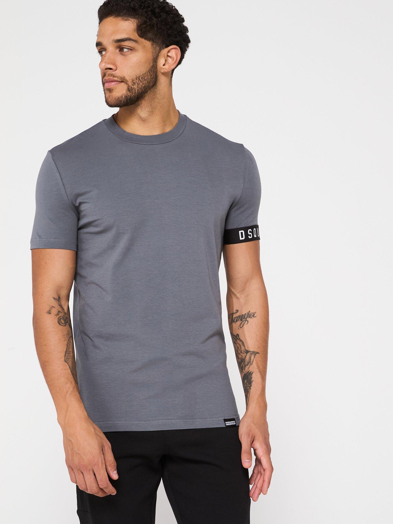 undefined Dsquared2 Loungewear Sleeve Band Logo Crew T-shirt - Grey