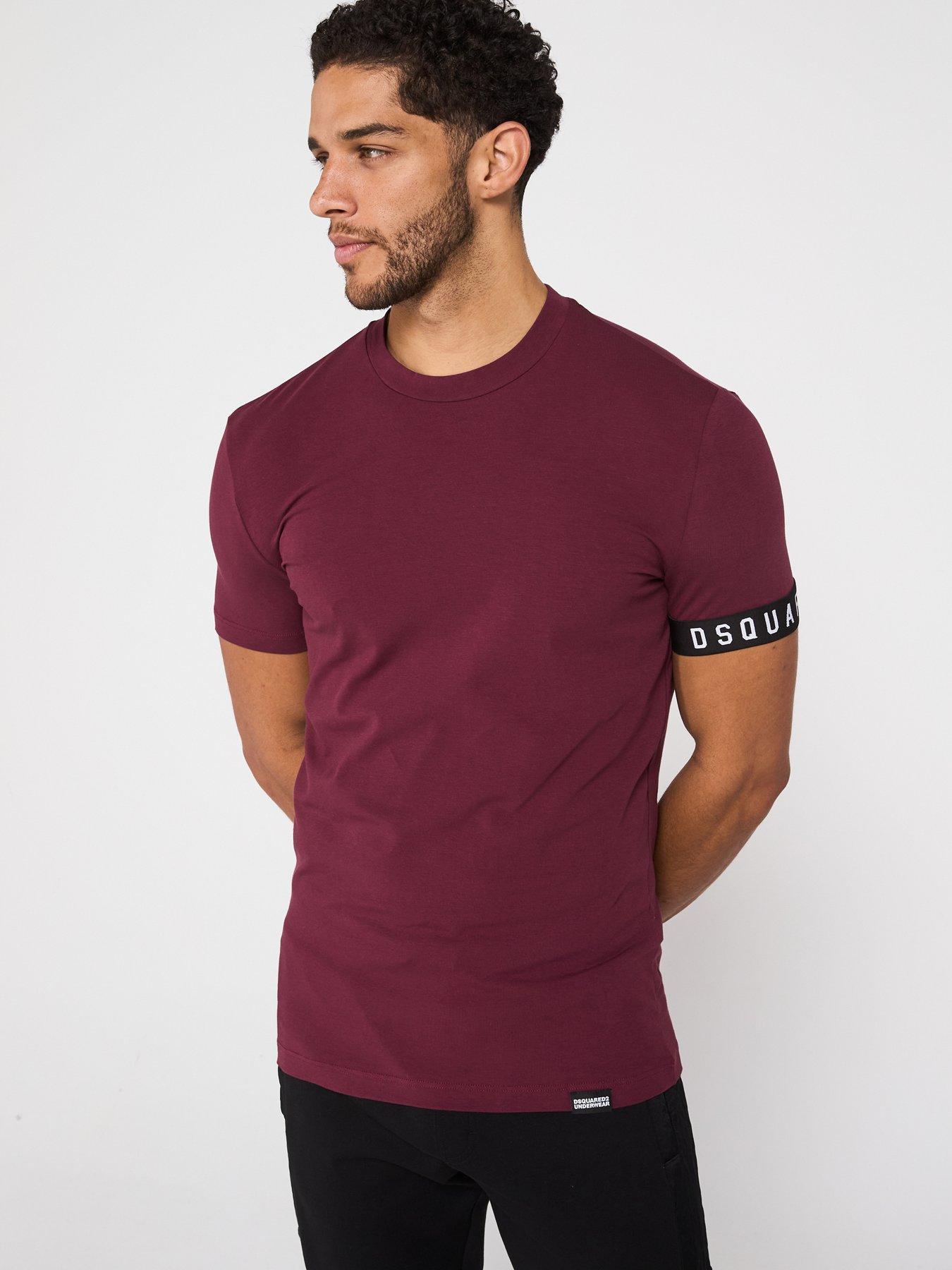 undefined Dsquared2 Loungewear Sleeve Band Logo Crew T-shirt - Dark Red