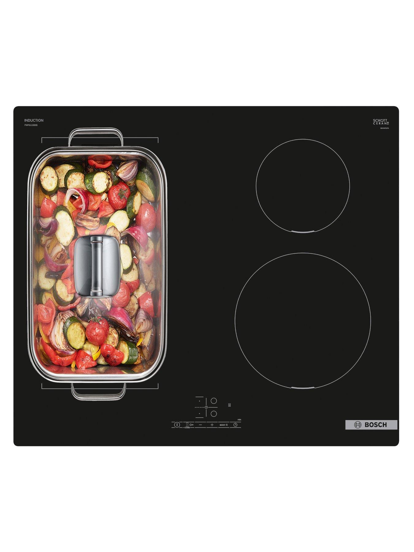 Image 4 of 7 of Bosch Series 4 PWP611BB5B 60cm Induction Hob - Touch Control, 4 Zones, CombiZone, Frameless - Black