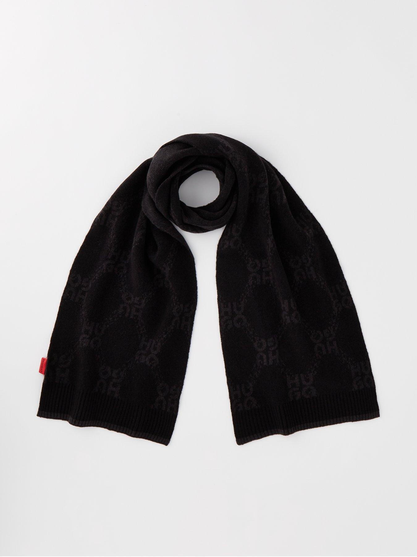 hugo-hugo-zayn-mono-chain-scarf-blackfront