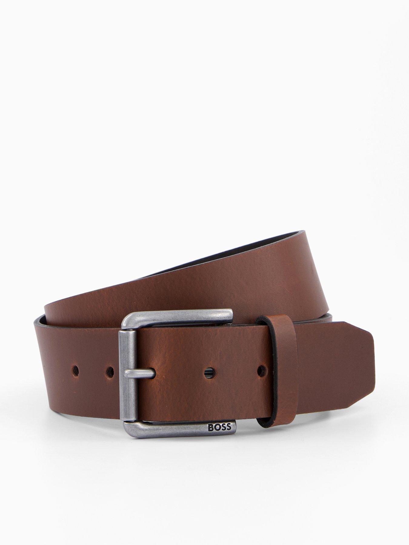 Image 1 of 4 of BOSS Joris Metal Buckle 4Cm Leather Belt - Brown
