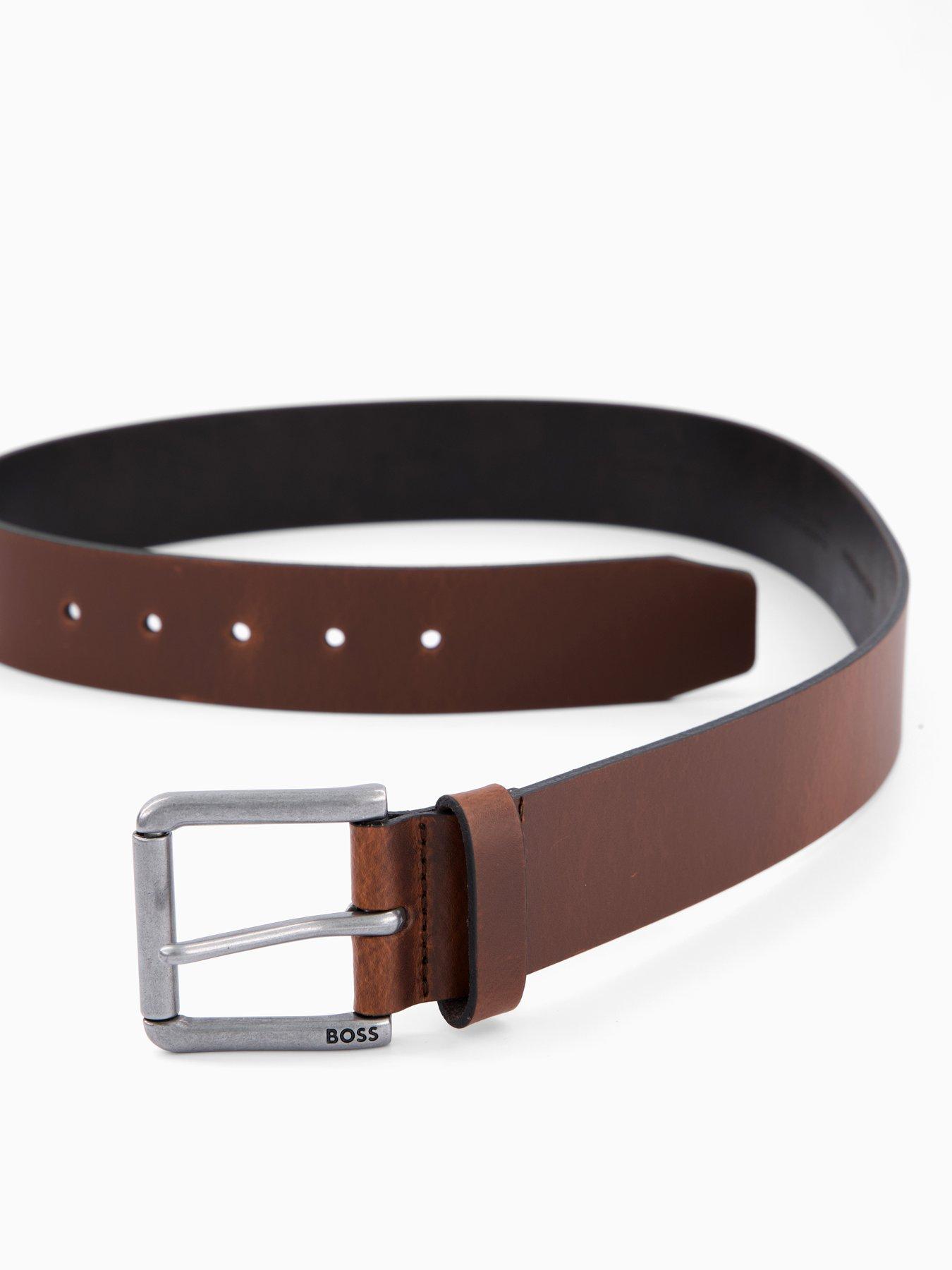 Image 3 of 4 of BOSS Joris Metal Buckle 4Cm Leather Belt - Brown