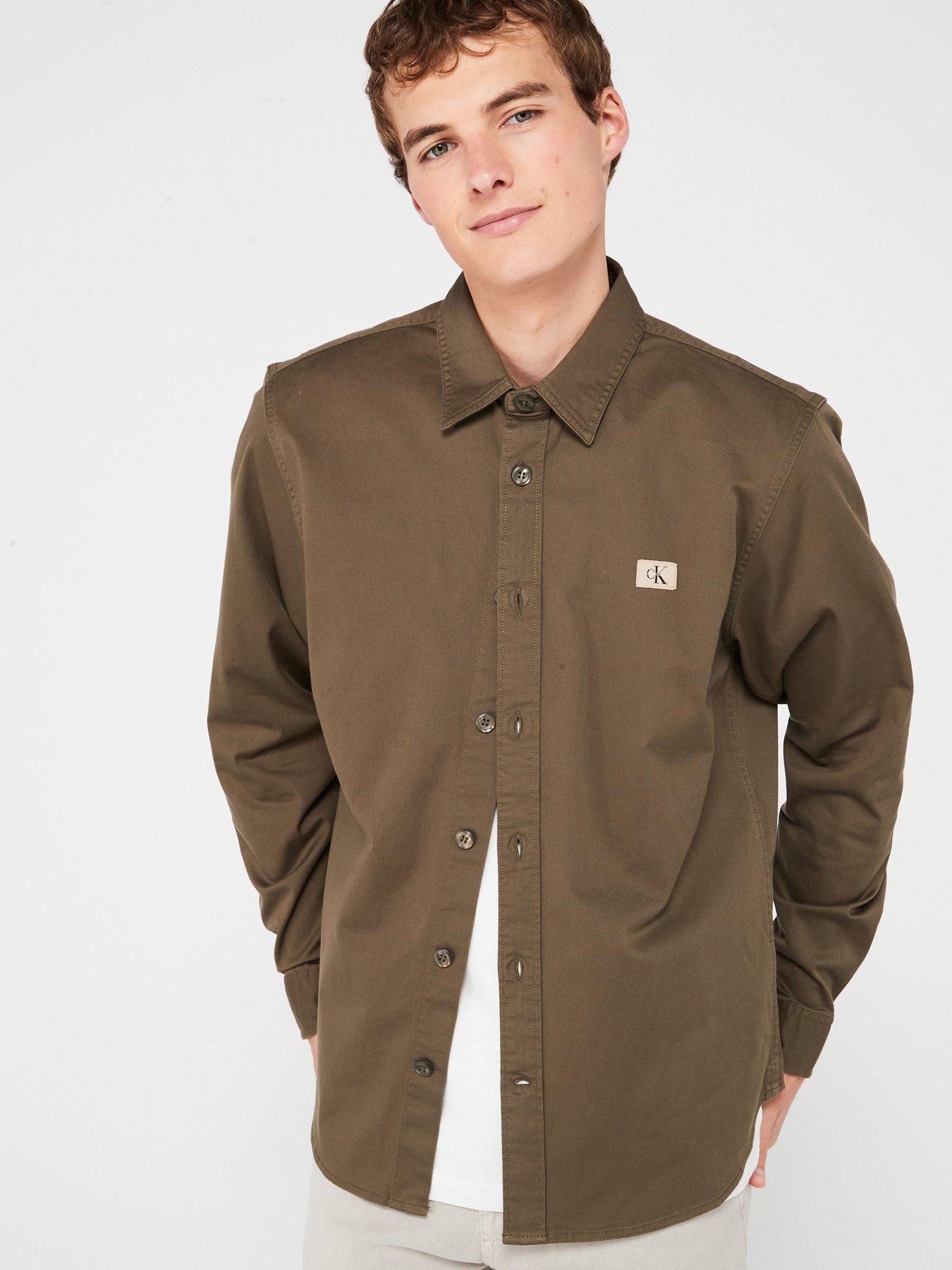 calvin-klein-jeans-woven-logo-overshirt-brown