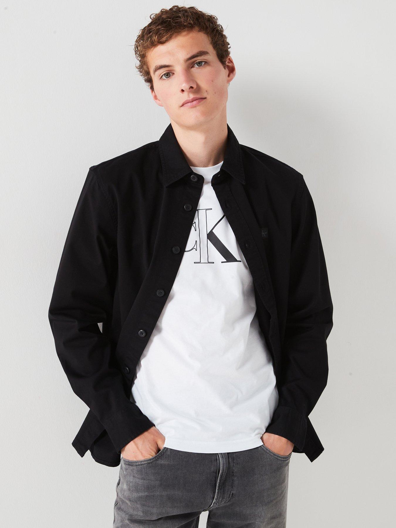 calvin-klein-jeans-woven-logo-overshirt-black