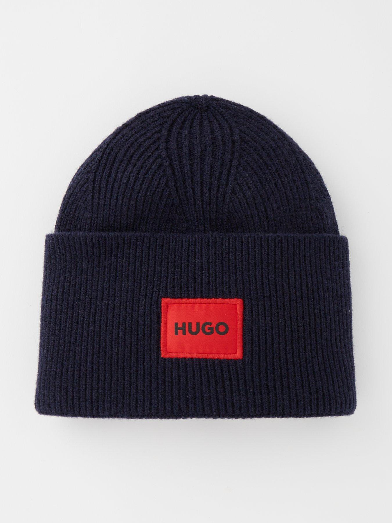 hugo-hugo-xaff-6-logo-beanie-hat-bluefront