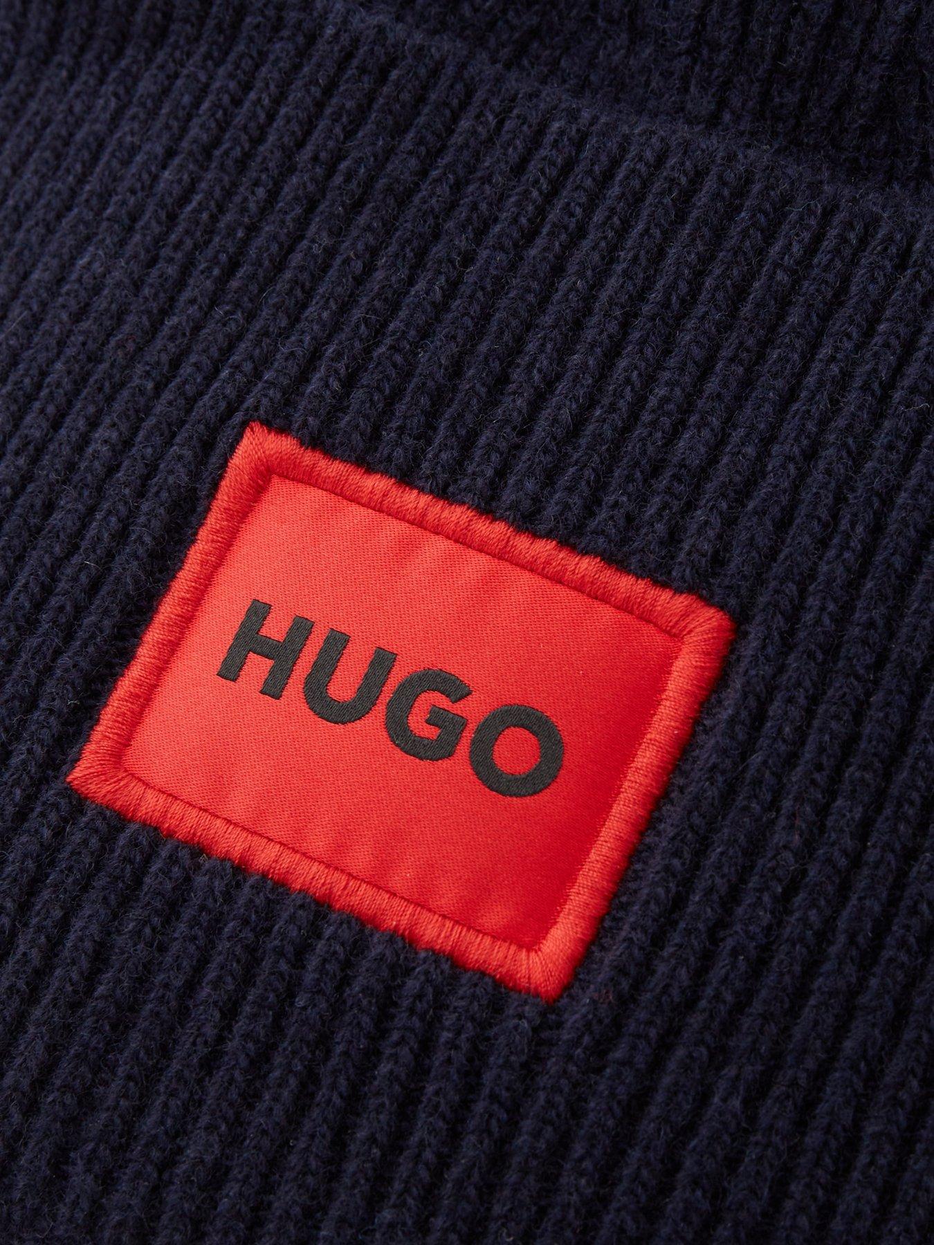 Image 3 of 4 of HUGO Hugo Xaff 6 Logo Beanie Hat - Blue