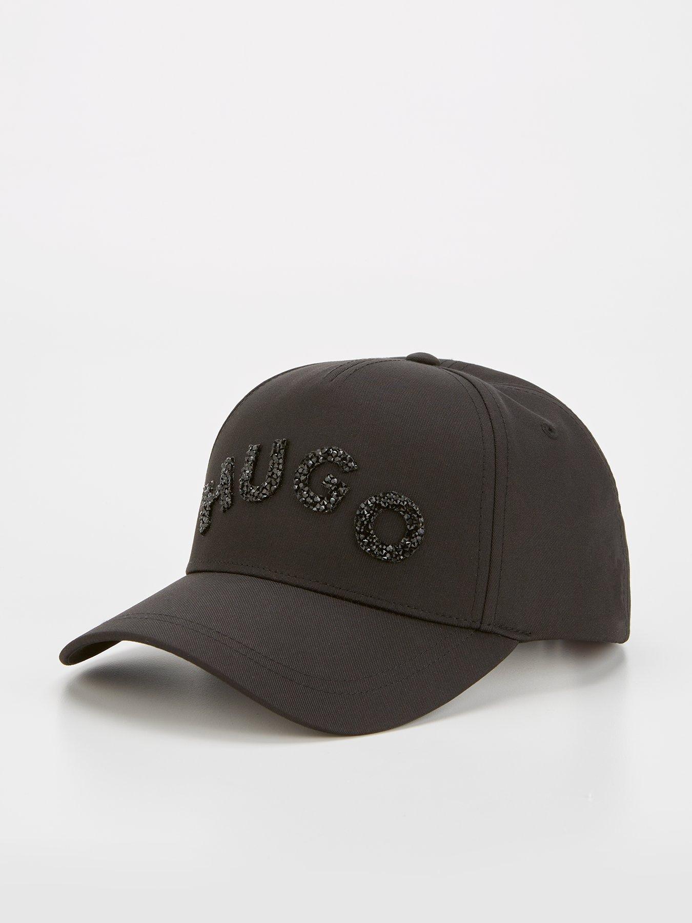 hugo-hugo-jude-gl-rhinestone-logo-baseball-cap-blackfront