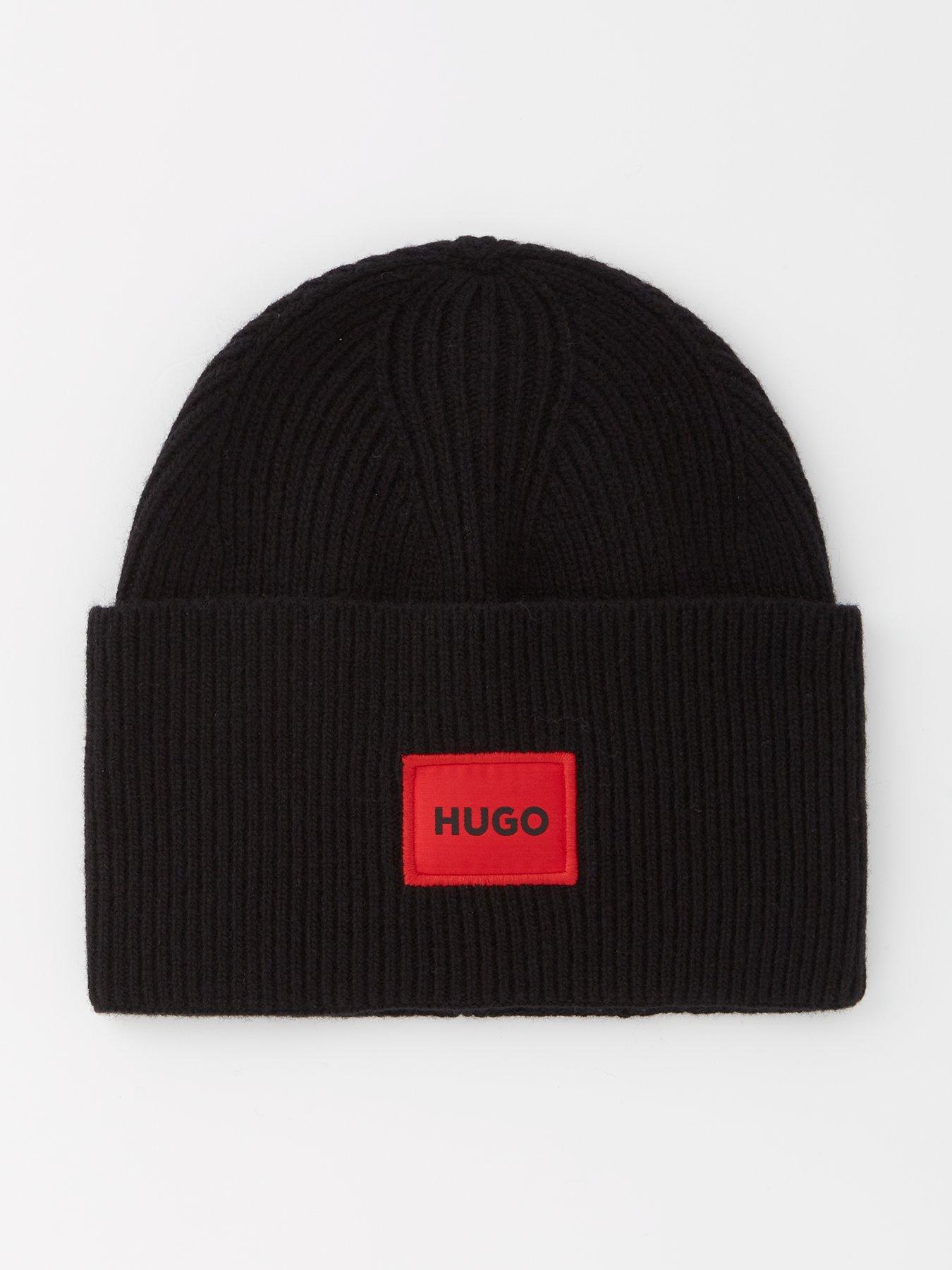 hugo-hugo-xaff-6-logo-beanie-hat-blackfront