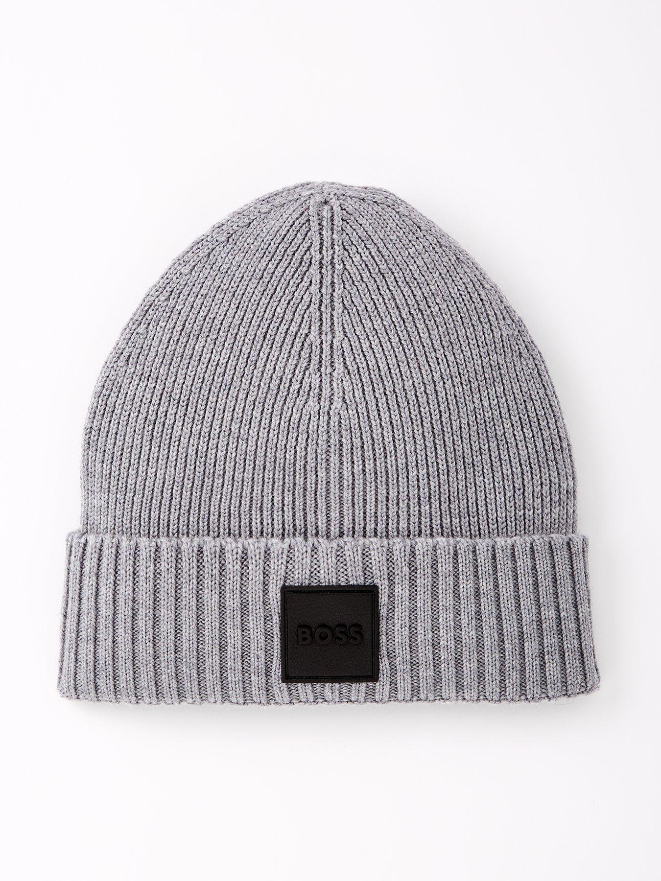 boss-boss-flavio-sqaure-nikel-logo-beanie-hat-silver