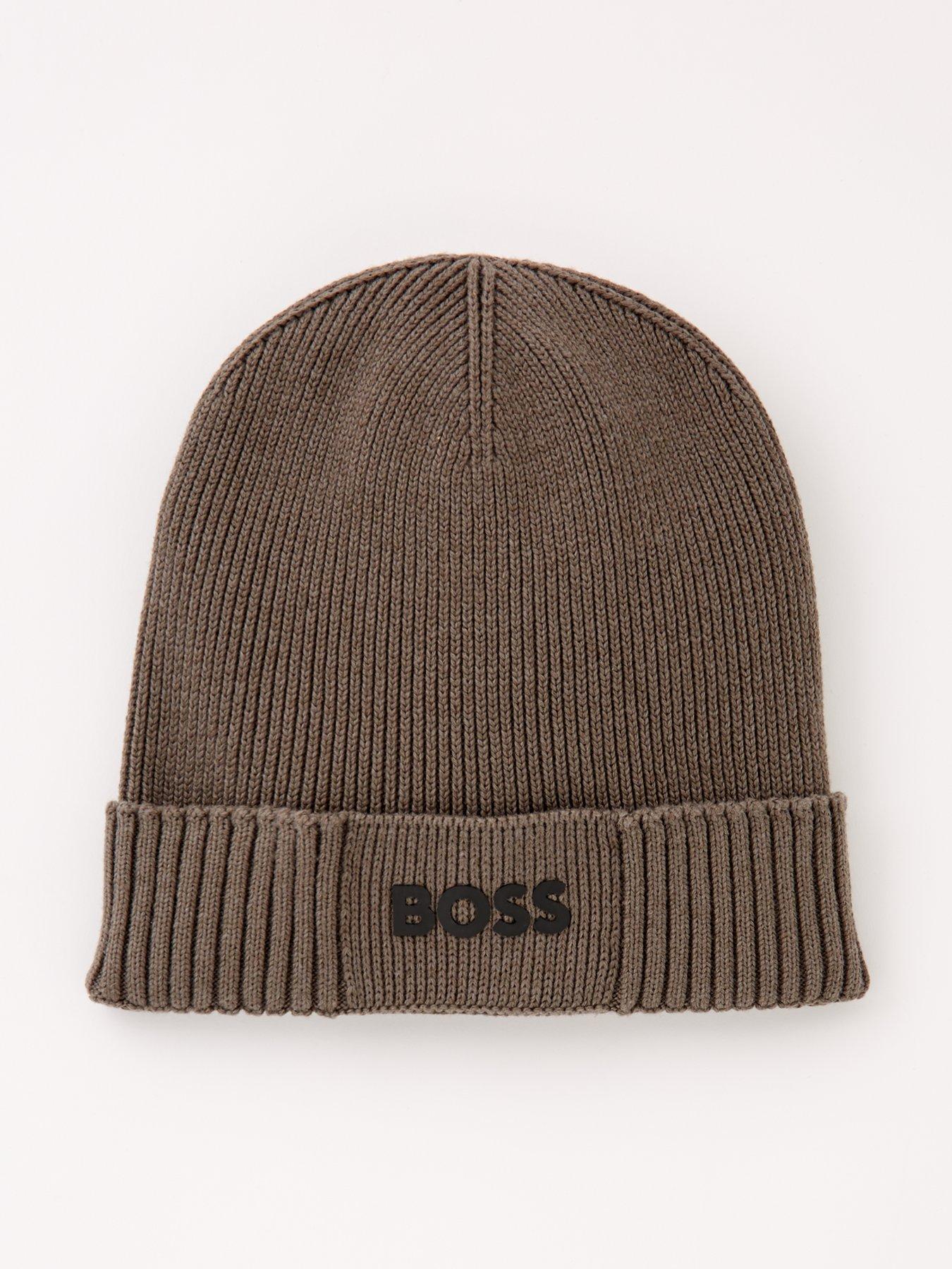 boss-boss-asic-beanie-x-rubberised-logo-beanie-hat-grey