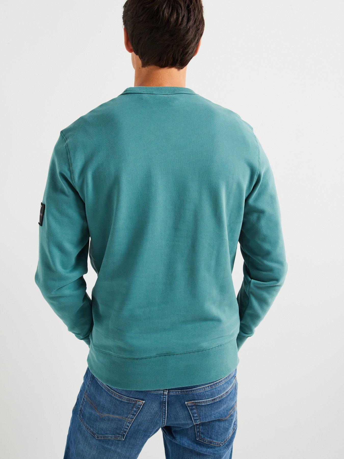 calvin-klein-jeans-badge-sleeve-crew-sweat-light-greenstillFront