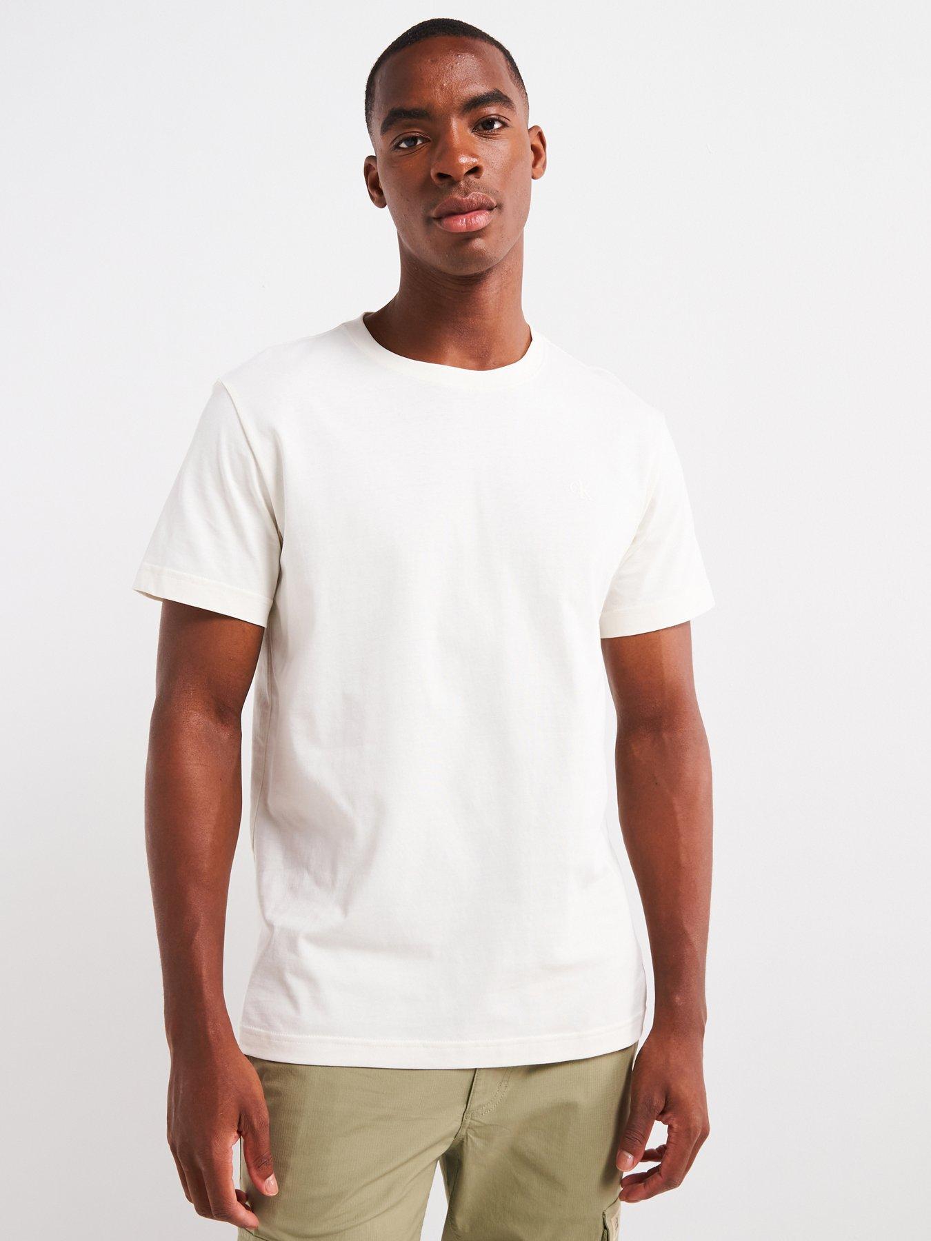 undefined Back Textured Monologo T-Shirt - Cream