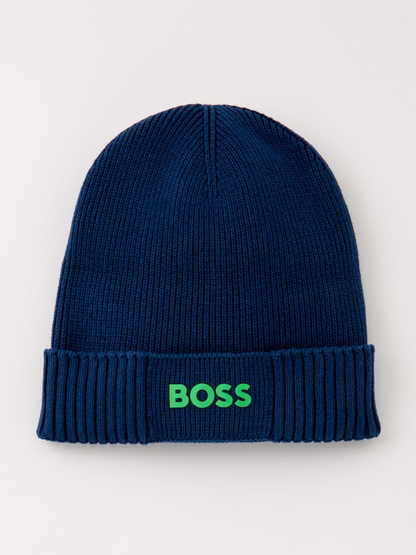 boss-boss-asic-beanie-x-rubberised-logo-beanie-hat-blue