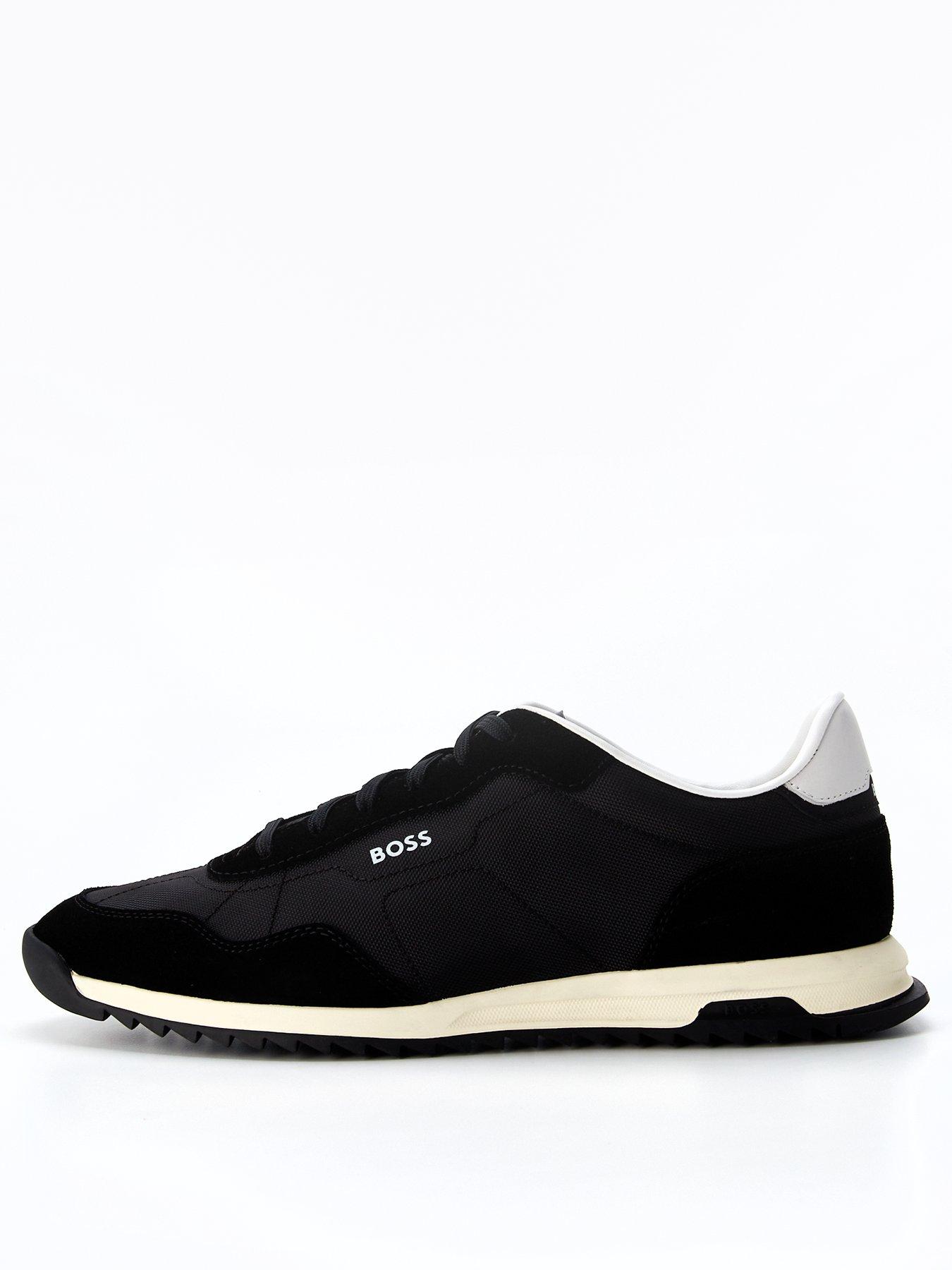 Image 1 of 7 of BOSS Zayn Low Profile Nylon/suede Lace Sneaker - Black/white
