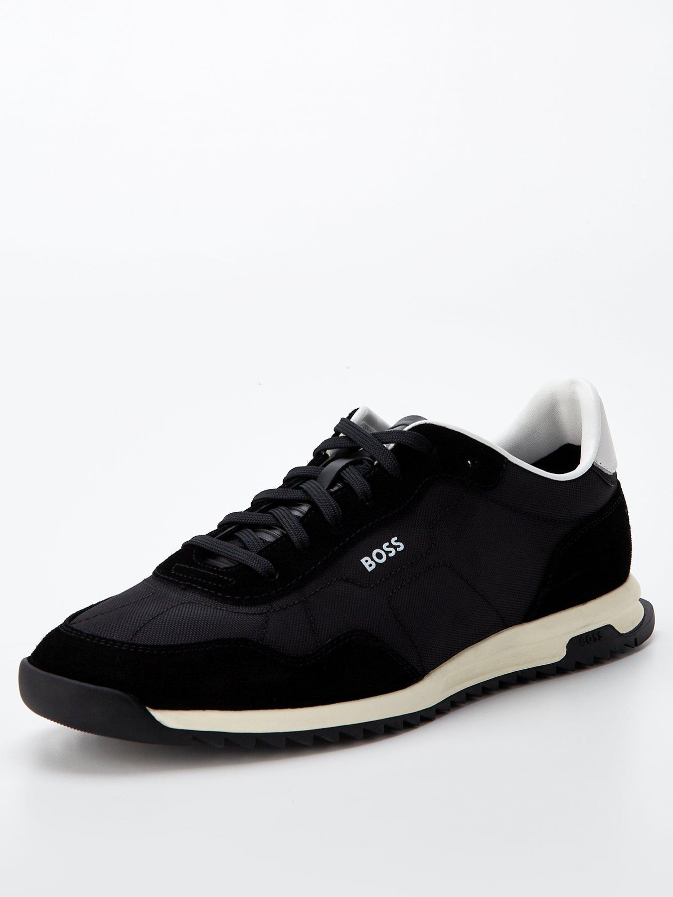 Image 2 of 7 of BOSS Zayn Low Profile Nylon/suede Lace Sneaker - Black/white