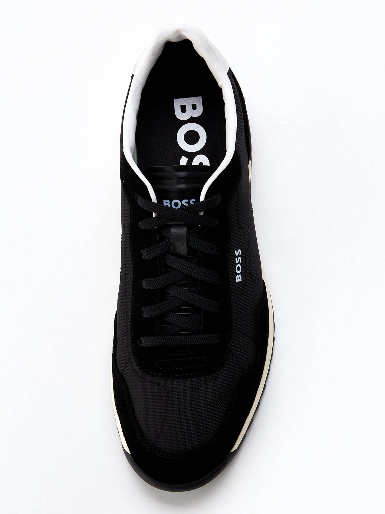 Image 4 of 7 of BOSS Zayn Low Profile Nylon/suede Lace Sneaker - Black/white