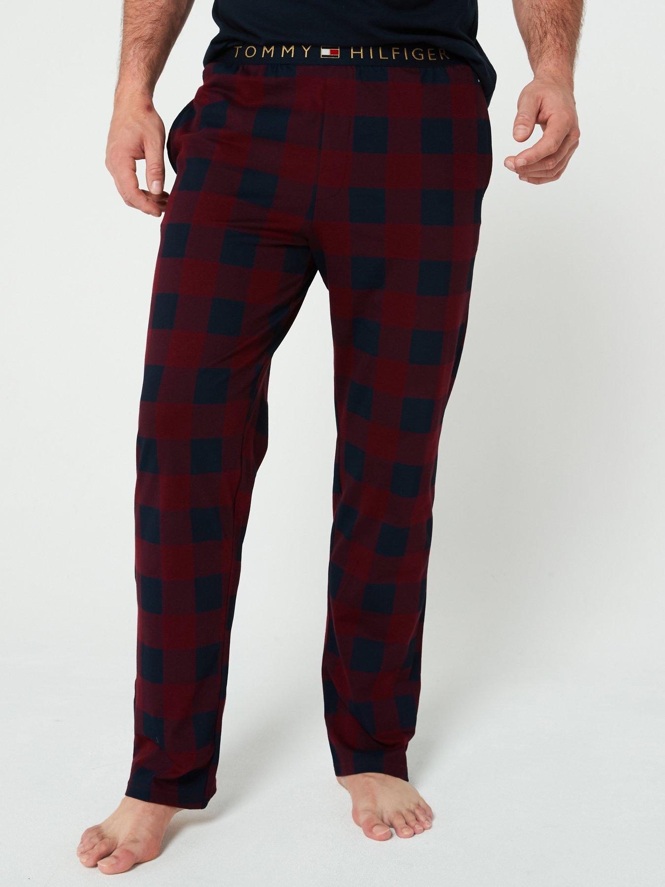 tommy-hilfiger-tommy-hilfiger-original-check-pyjama-bottoms-dark-red