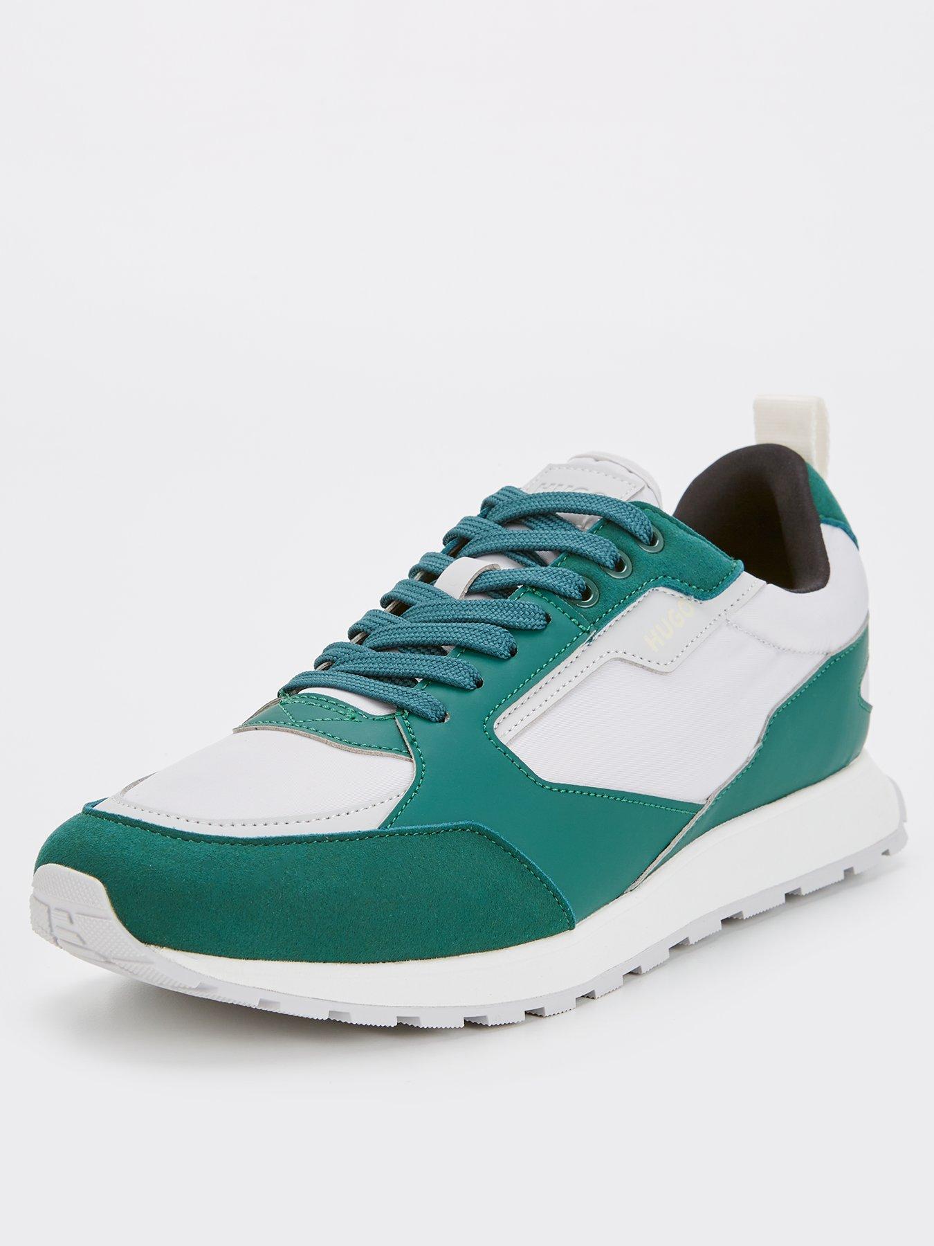 hugo-hugo-icelin-nylonleather-lace-runner-greenstillFront