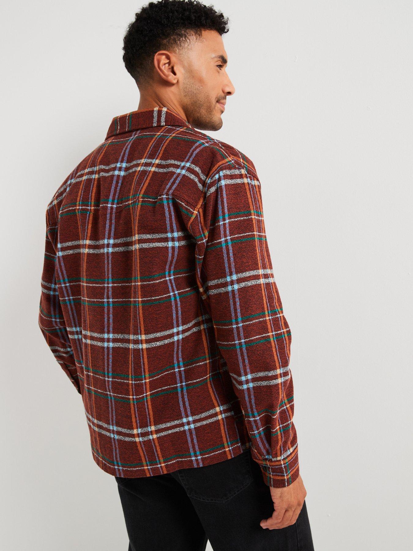 wrangler-wrangler-long-sleeve-frayed-hem-flannel-check-shirt-brownstillFront