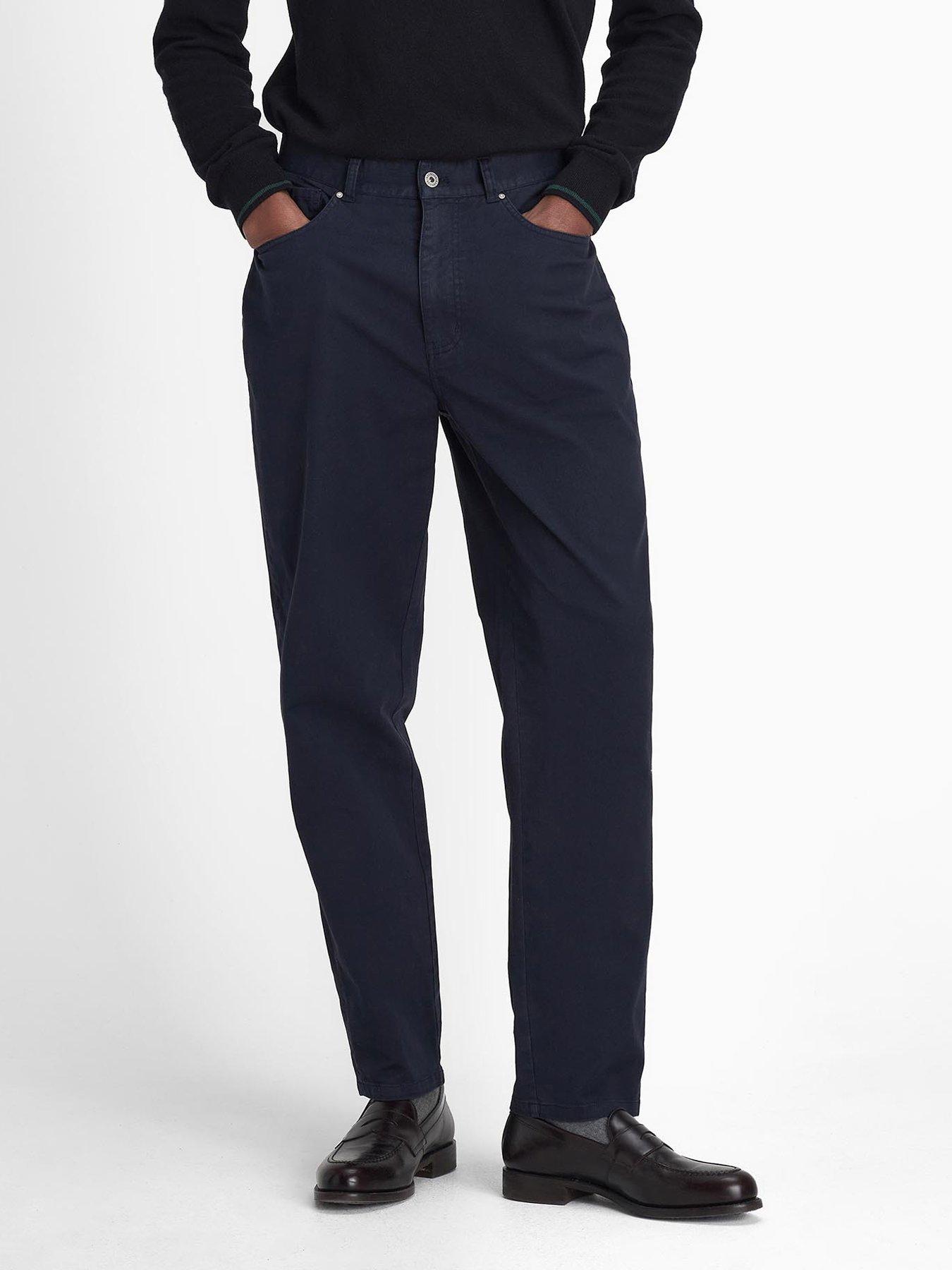 Barbour trousers navy online