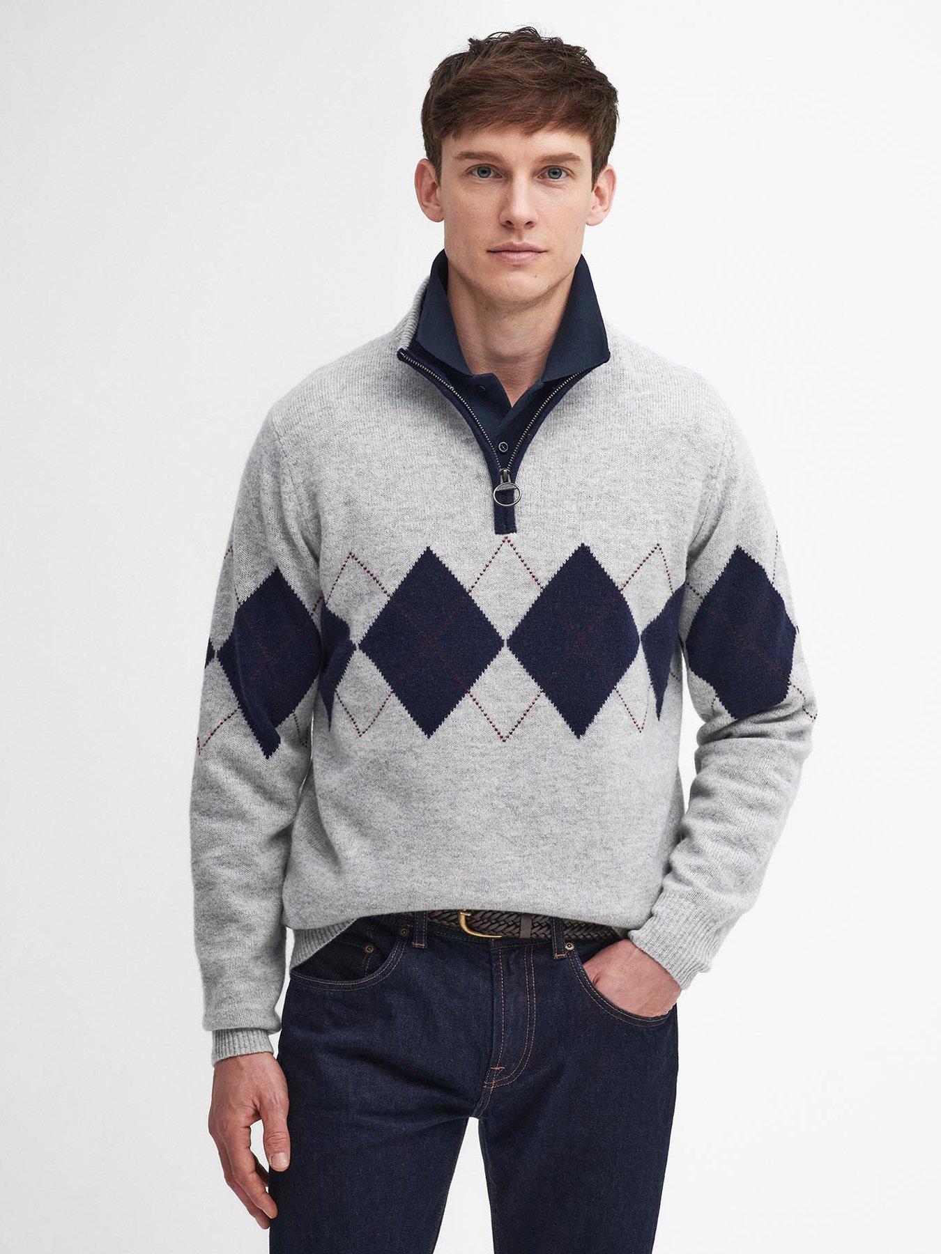 undefined Barbour Hartfield Half Zip Knitted Jumper - Light Grey