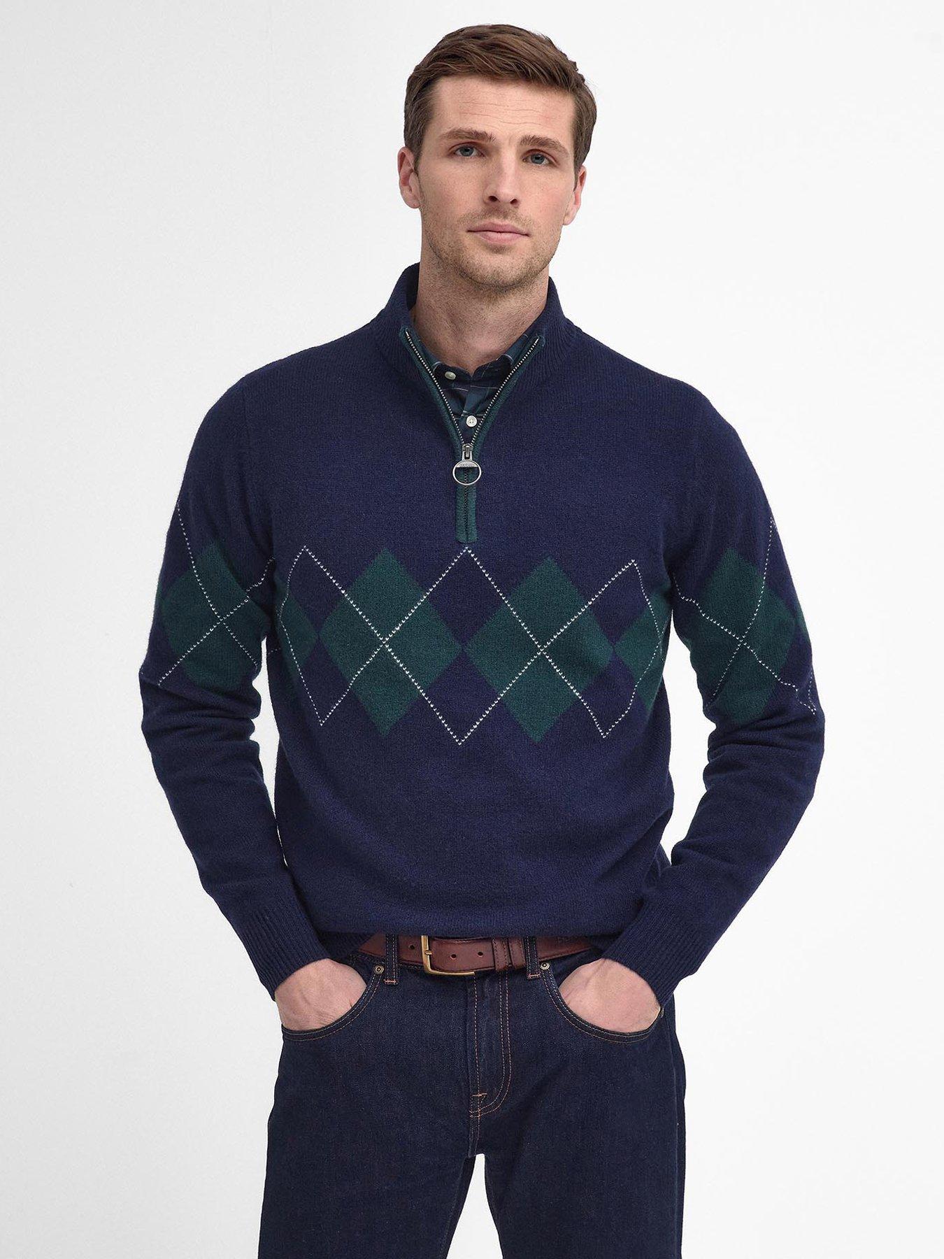 Image 1 of 6 of Barbour Barbour Hartfield Half Zip Knitted Jumper - Navy