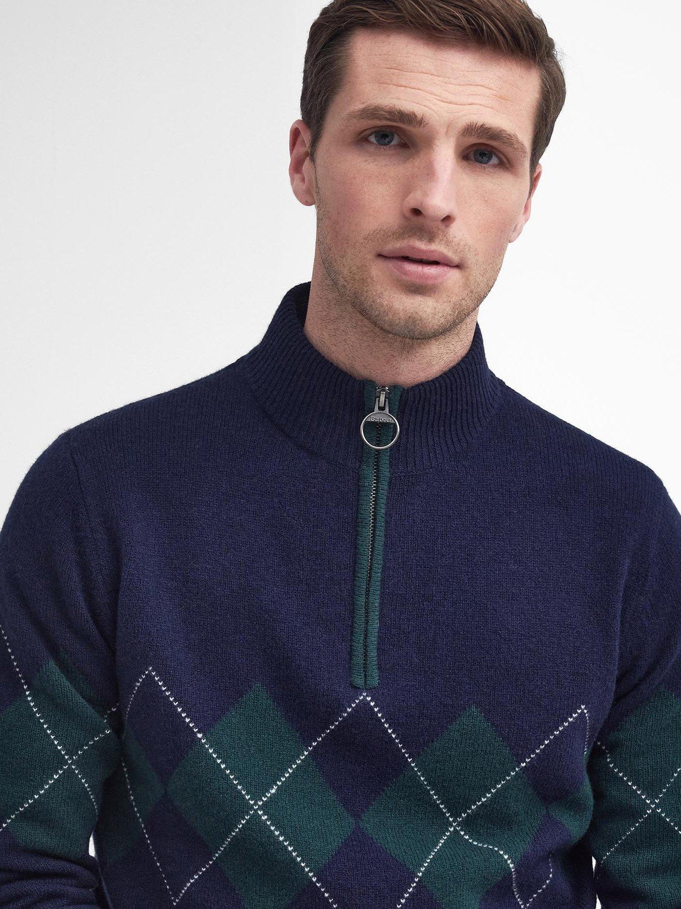 Image 4 of 6 of Barbour Barbour Hartfield Half Zip Knitted Jumper - Navy