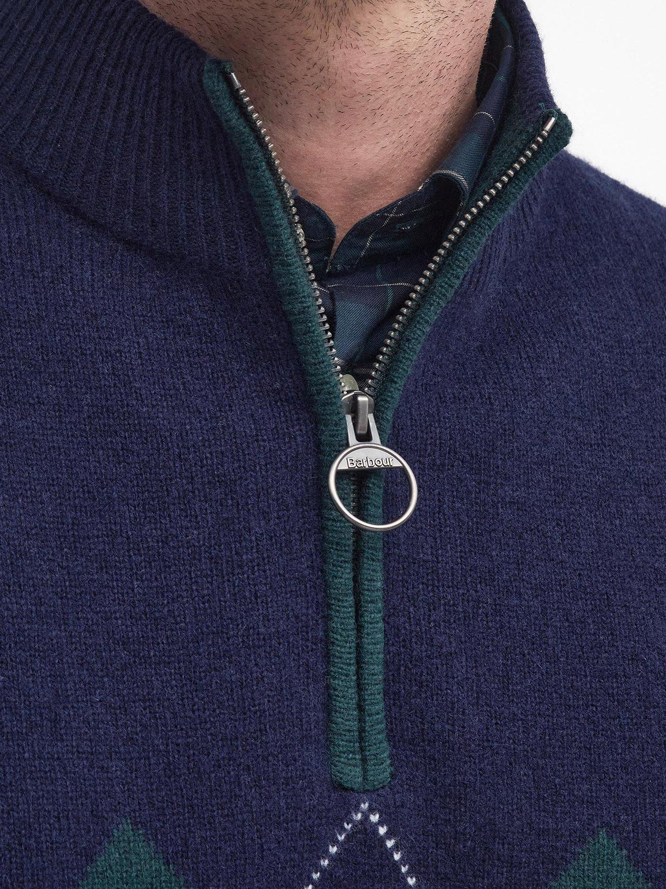 Image 5 of 6 of Barbour Barbour Hartfield Half Zip Knitted Jumper - Navy