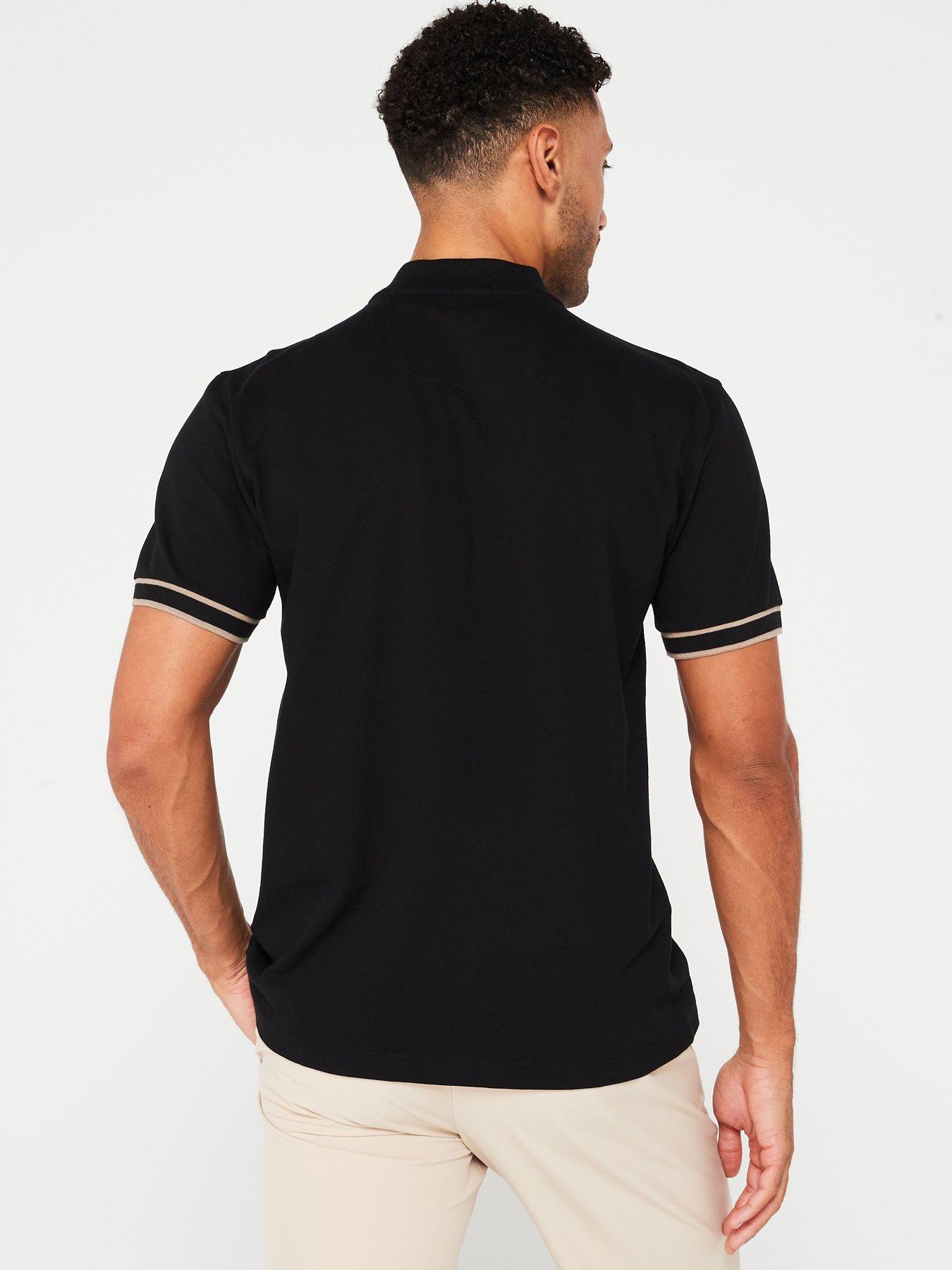 boss-boss-pariq-regular-fit-baseball-collar-zip-polo-shirt-blackstillFront