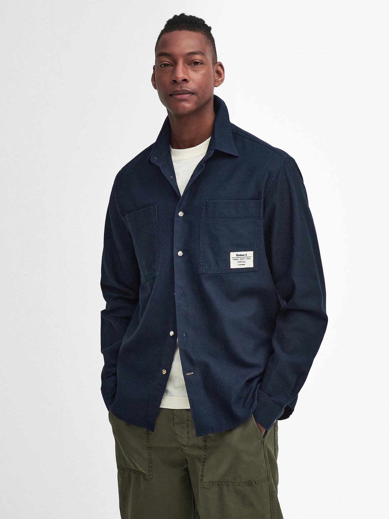 undefined Barbour JBS Supply Long Sleeve Angelo Relaxed Twill Shirt - Navy