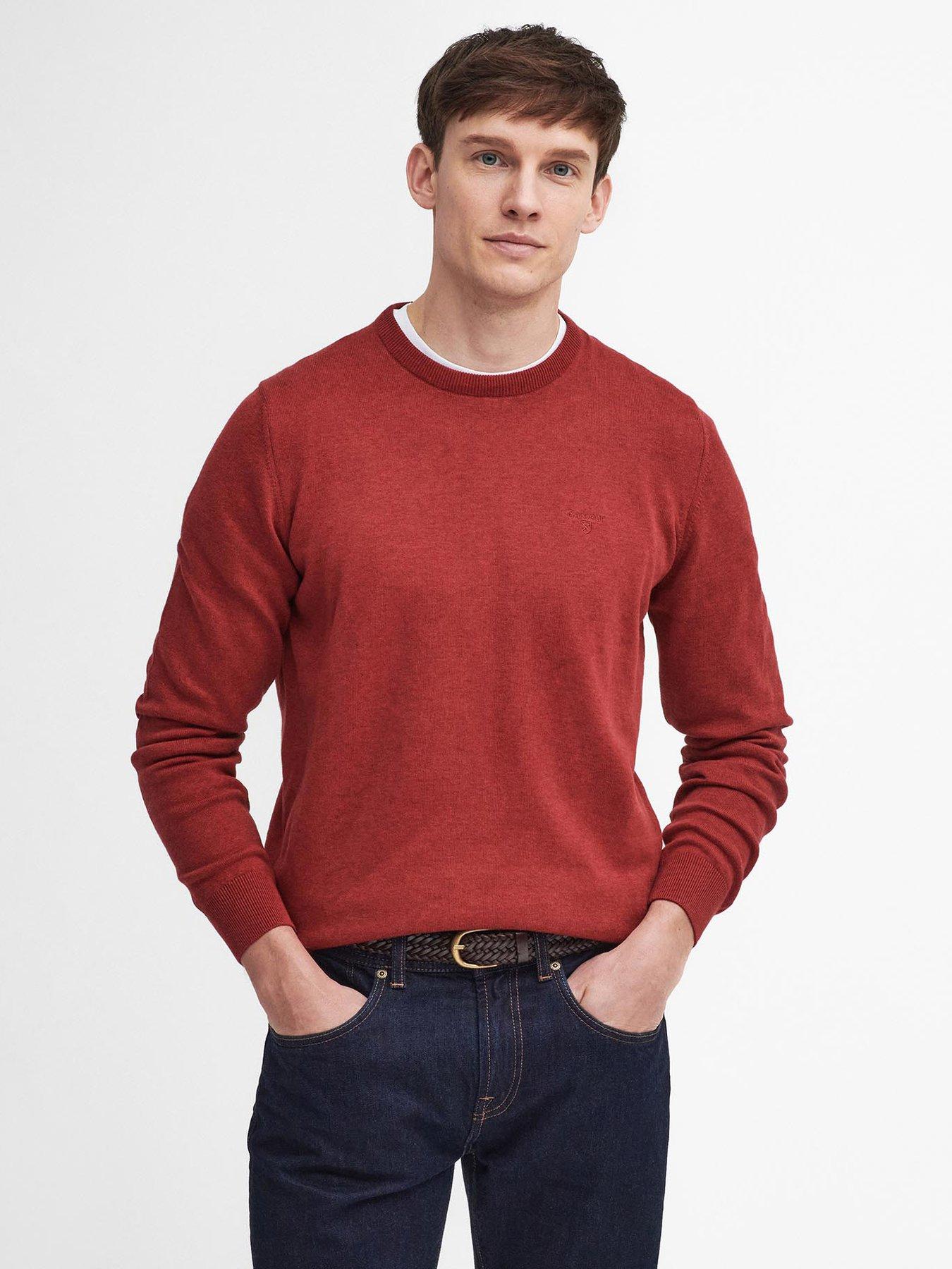 undefined Barbour Pima Cotton Crew Knitted Jumper - Red