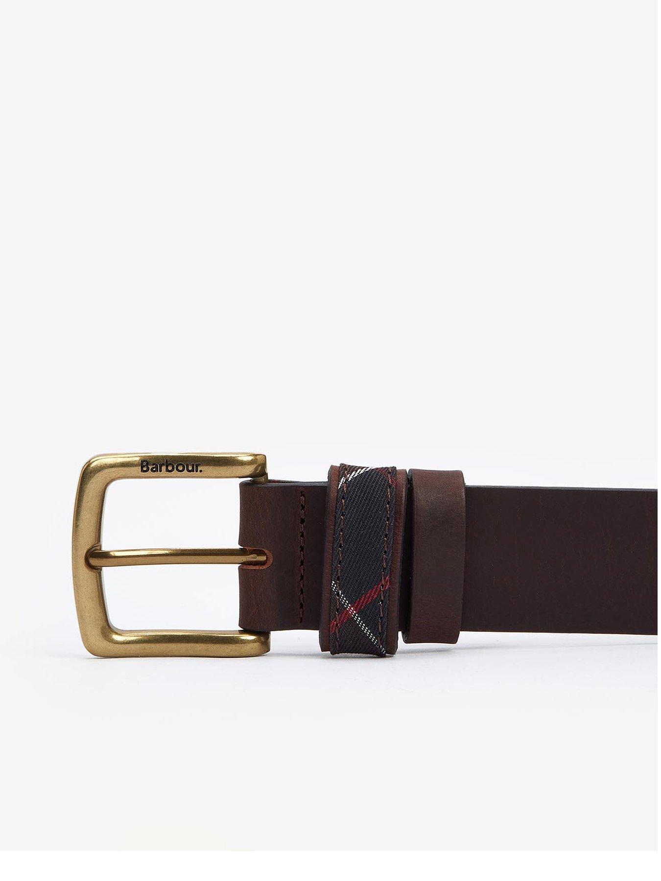 Image 1 of 1 of Barbour Barbour Esk Tartan Leather Belt - Brown
