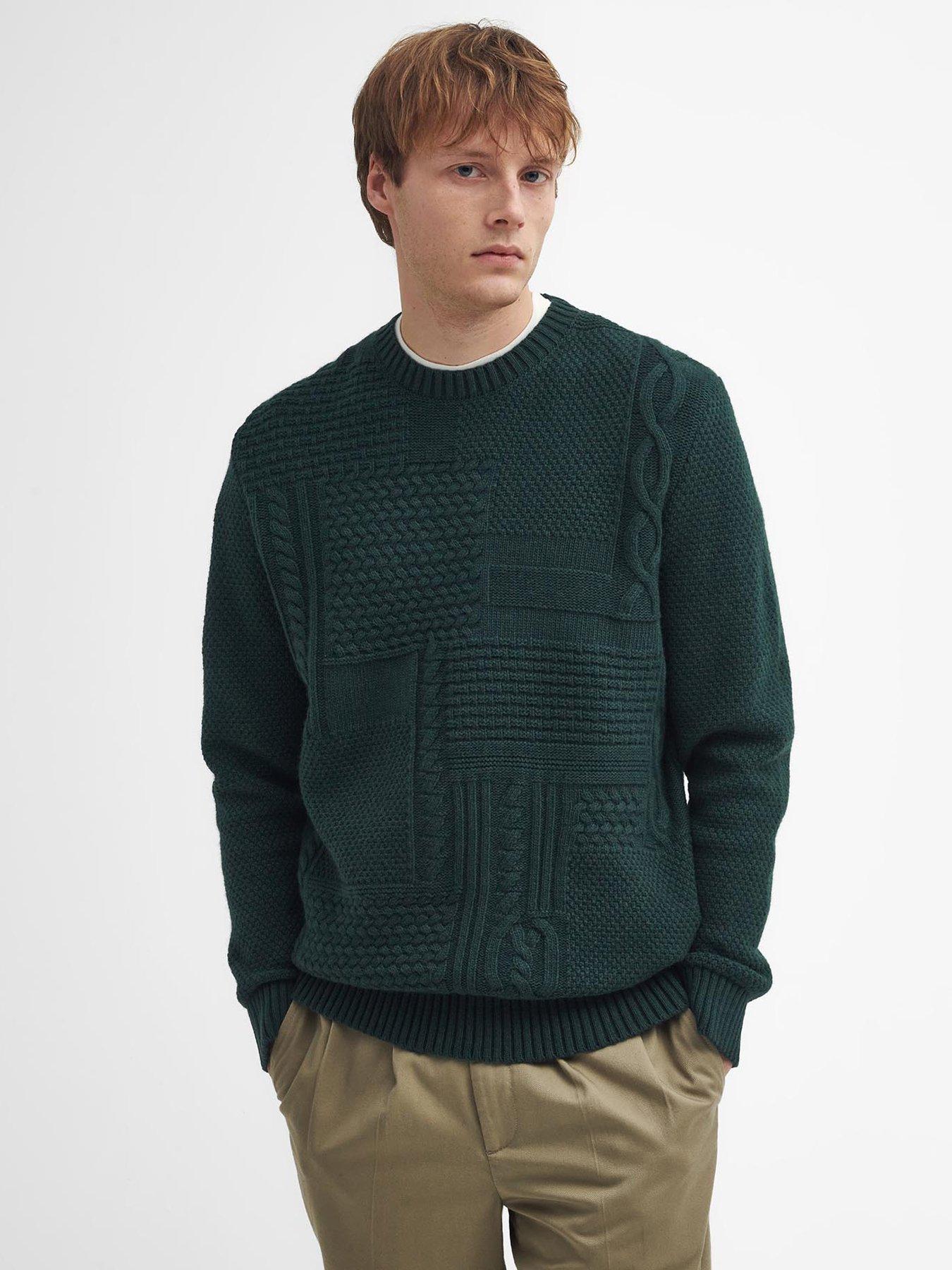 undefined Barbour Casey Cable Crew Knitted Jumper - Dark Green