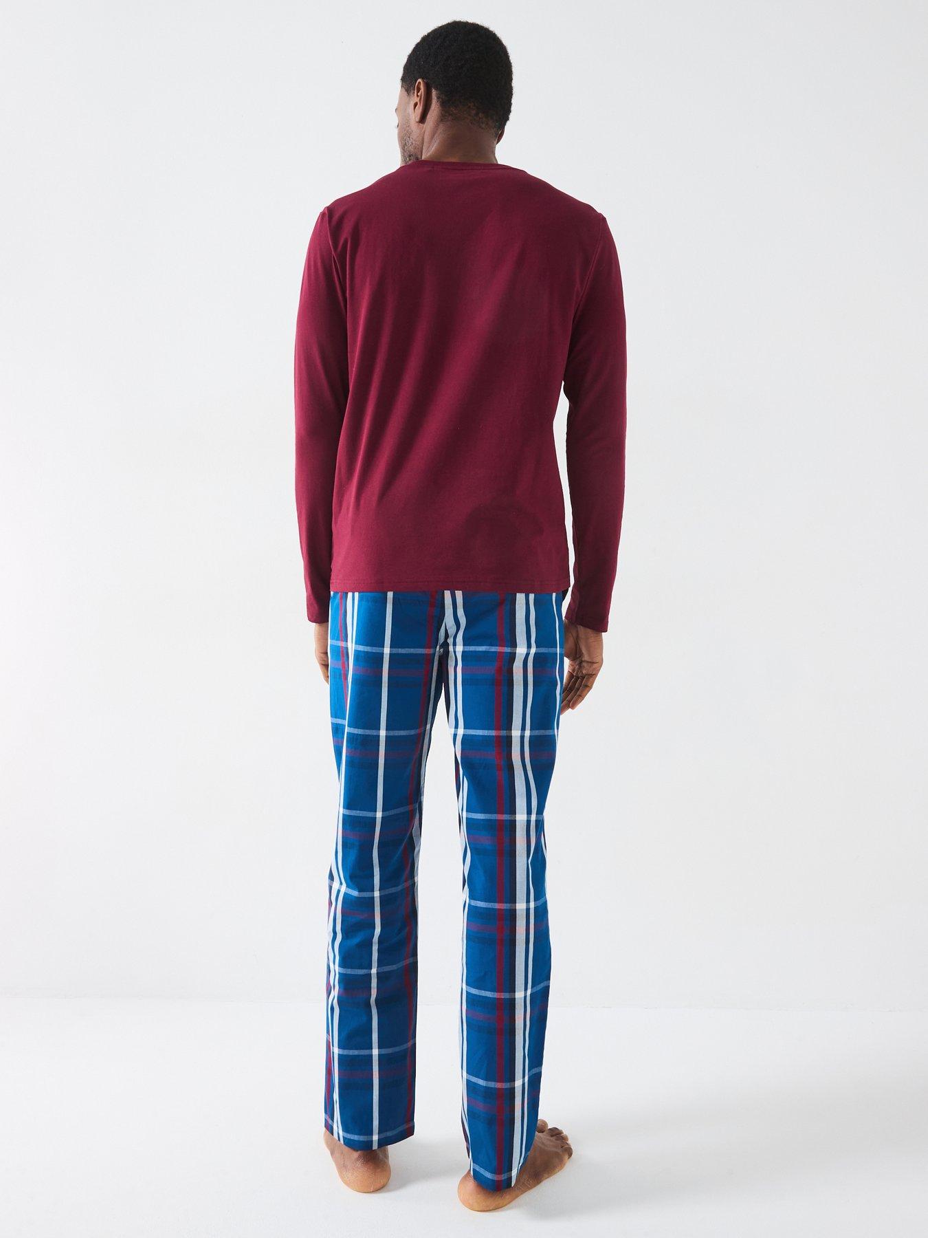 tommy-hilfiger-tommy-hilfiger-original-long-sleeve-top-check-bottom-woven-pyjama-set-multistillFront