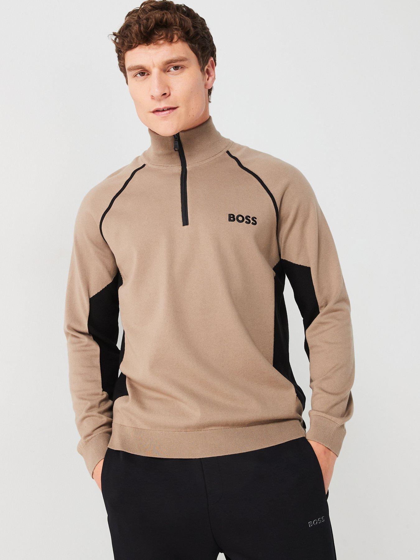 boss-hydro-x-14-zip-cotton-stretch-knitted-jumper-khaki